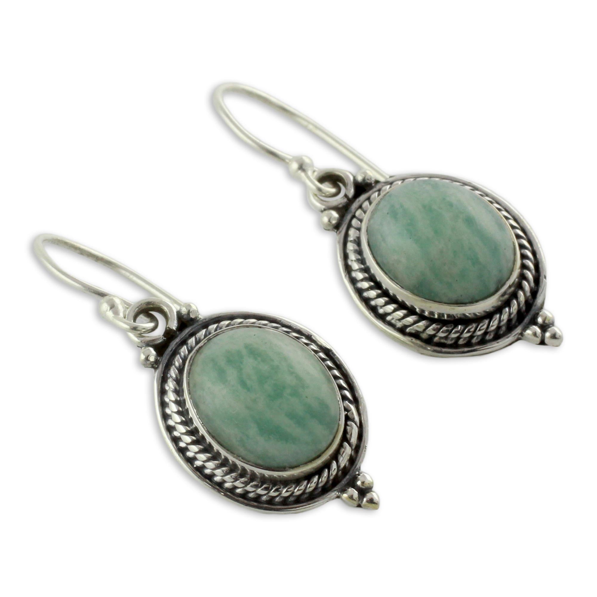 Premium Amazonite Jungle Charm Earrings - Handcrafted Sterling Silver