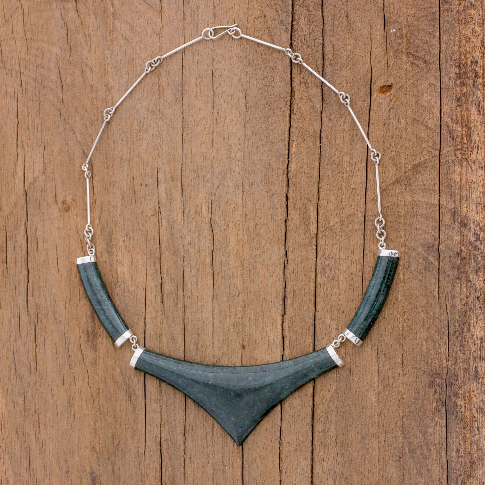 Premium Mayan Elite 925 Silver & Jade Statement Necklace - Handcrafted in Guatemala