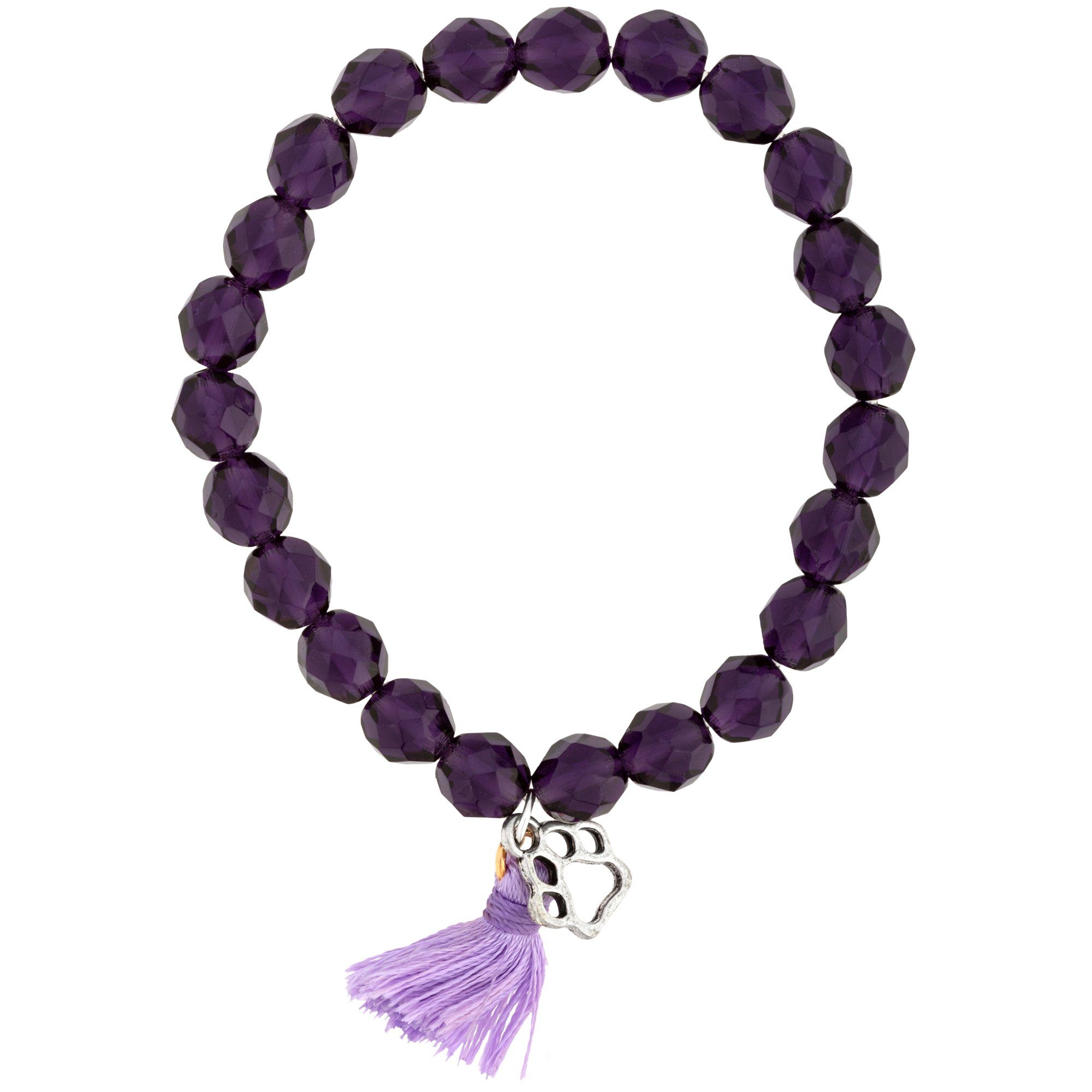 Premium Purple Paw & Tassel Mala Bracelet - Ultimate Style for Pet Lovers