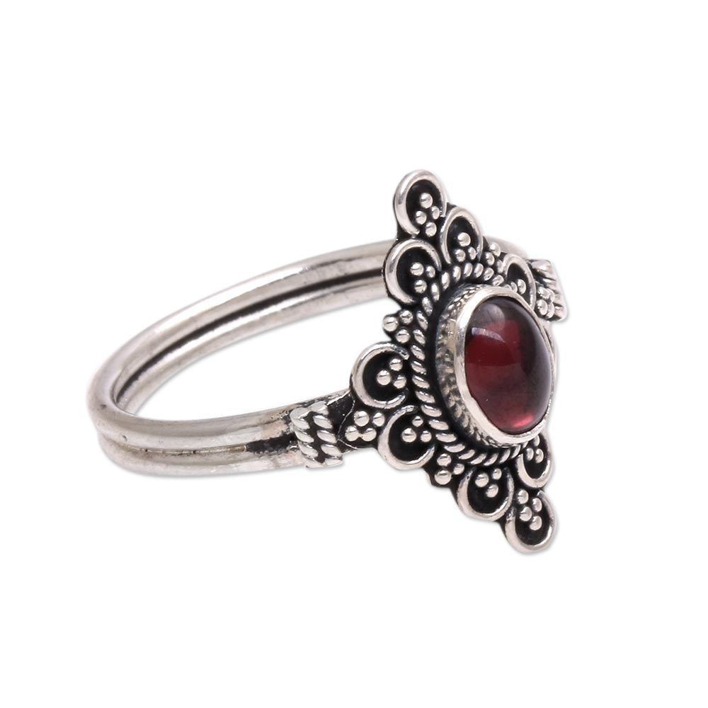 Premium Handcrafted Garnet Cocktail Ring - Bali's Artisan Jewelry