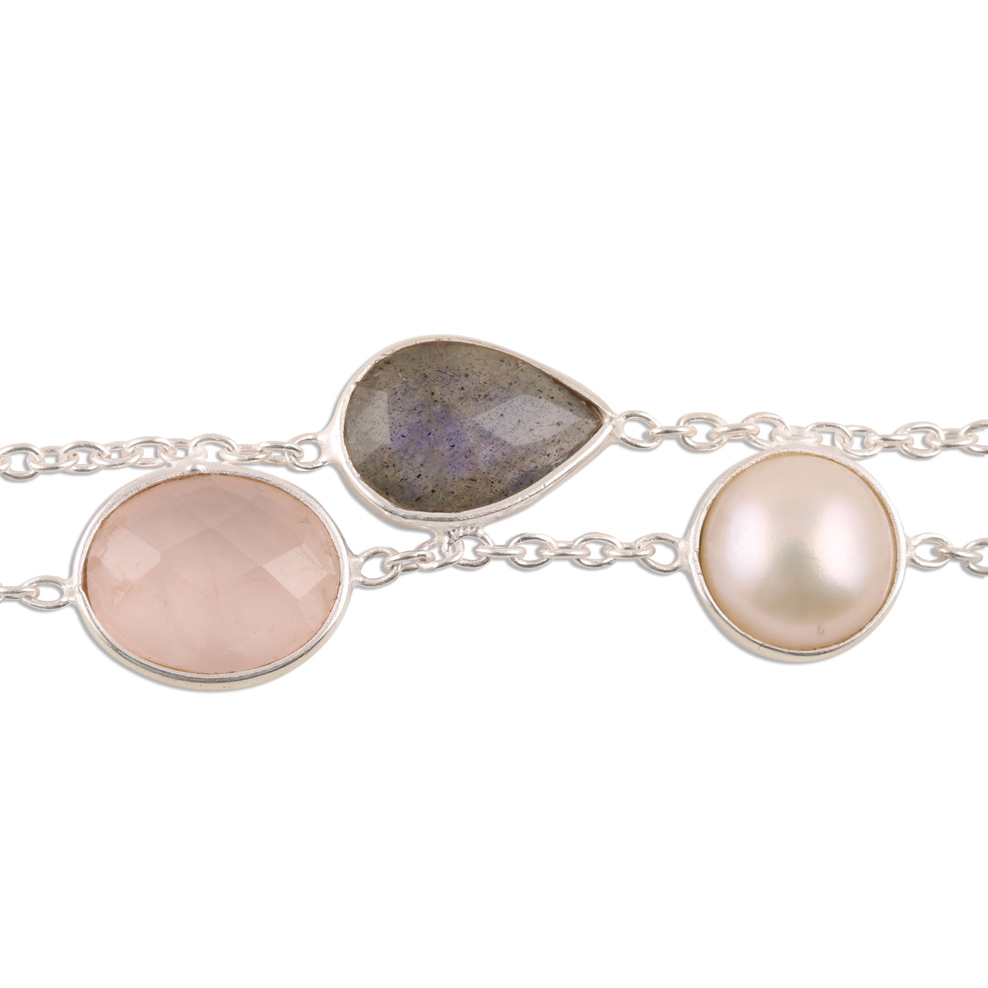 Premium Multi-Gemstone & Pearl Bracelet - Elegant Indian Design
