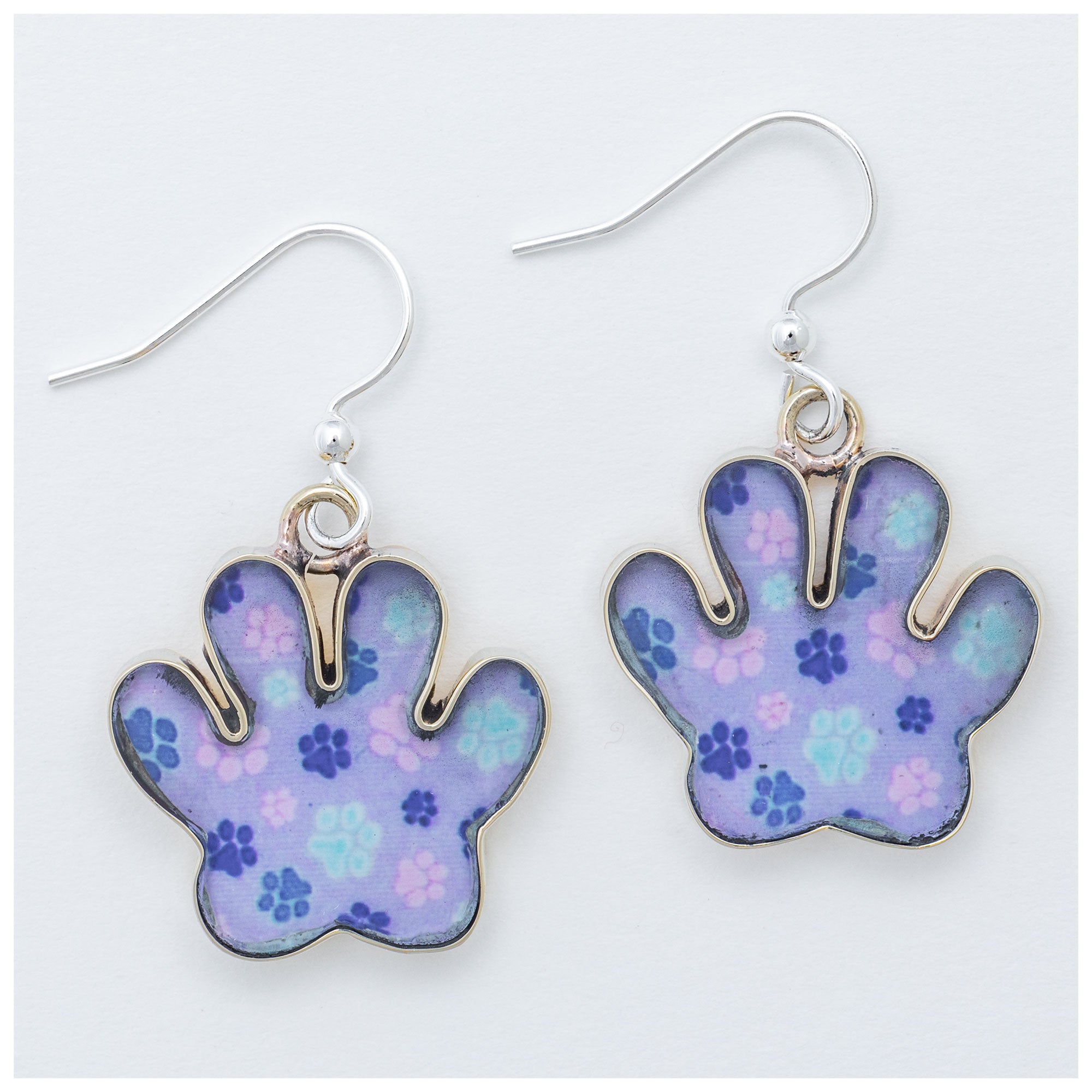 Premium Paw Print Garden Dangle Earrings