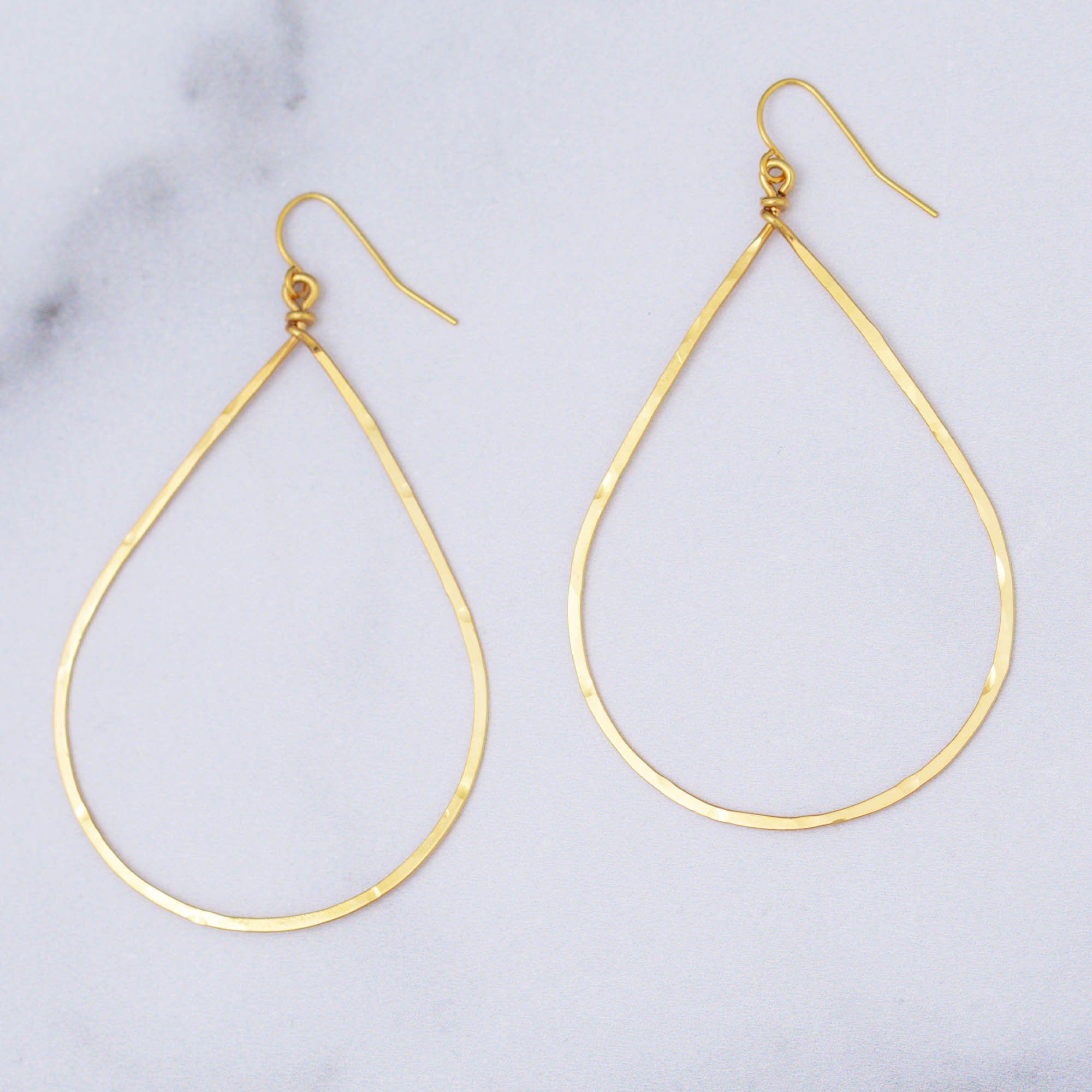 Premium Gold-Plated Teardrop Hoop Earrings