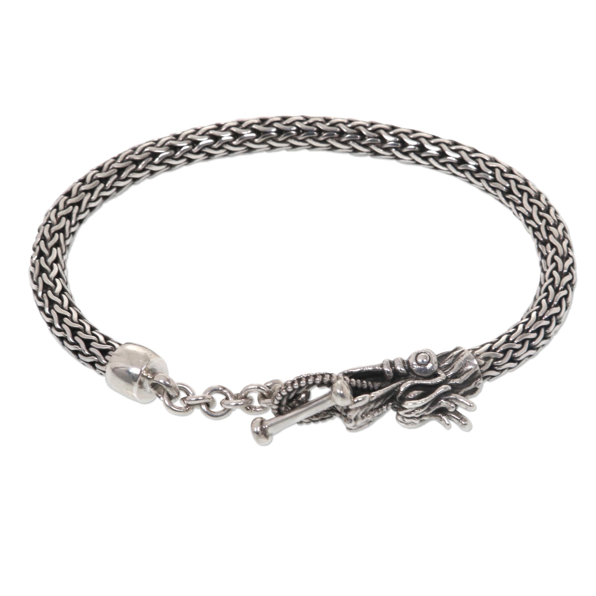 Premium Dragon Tale Sterling Silver Bracelet - Handcrafted Luxury