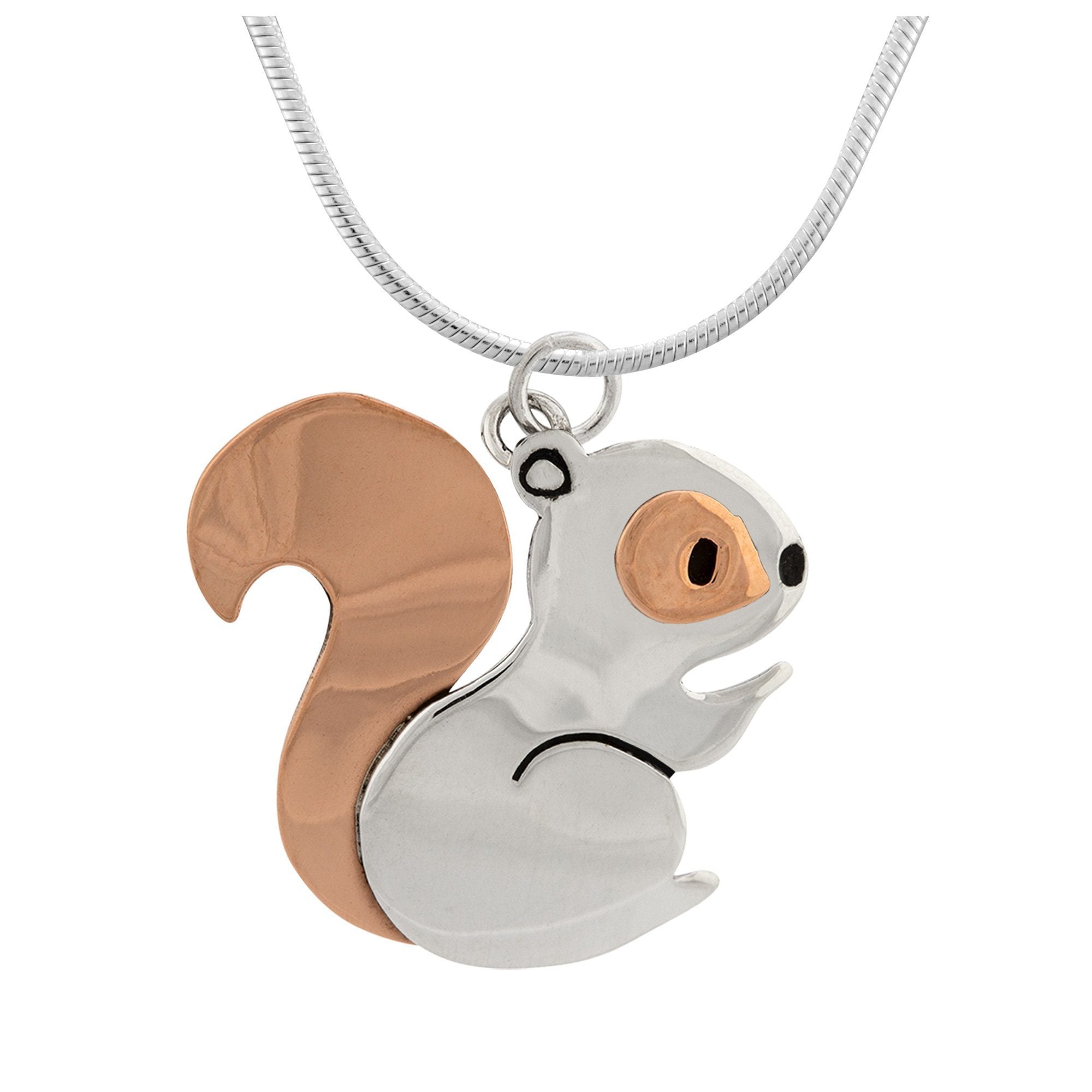 Premium Sterling Silver Squirrel Pendant Necklace