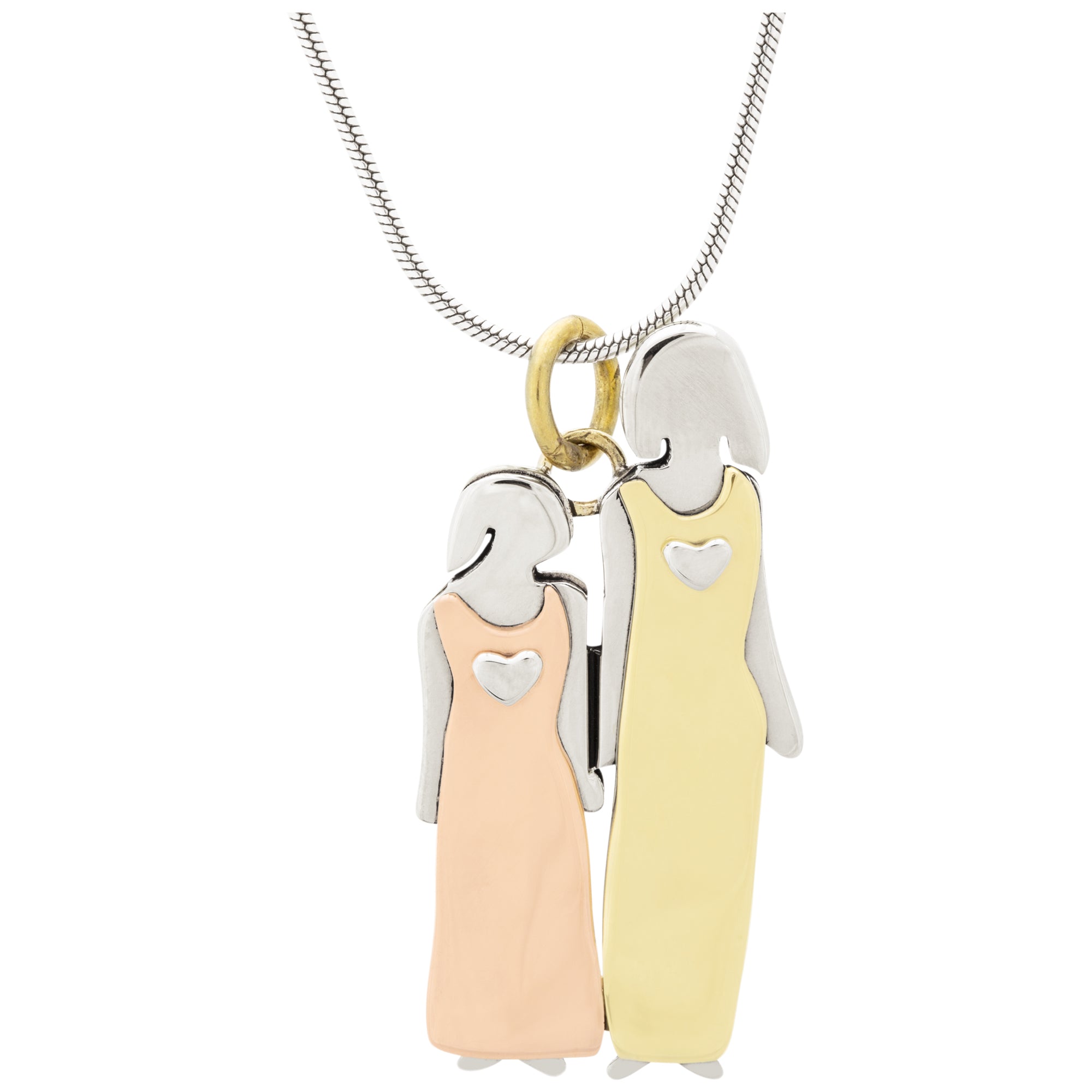 Premium Mother & Daughter Bond Necklace - Handmade Mixed Metals