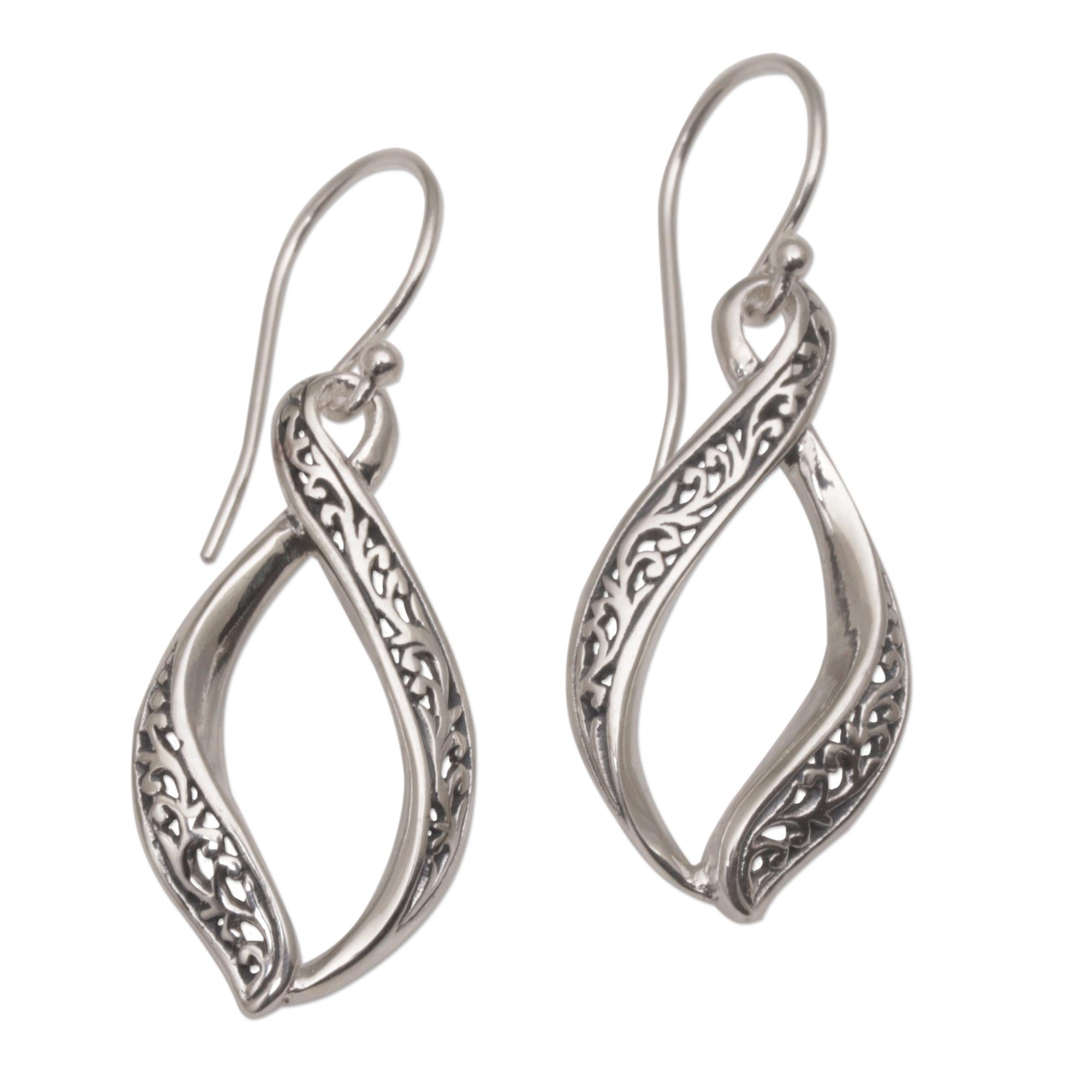 Premium Wind Dance Sterling Silver Dangle Earrings – Handcrafted Elegance