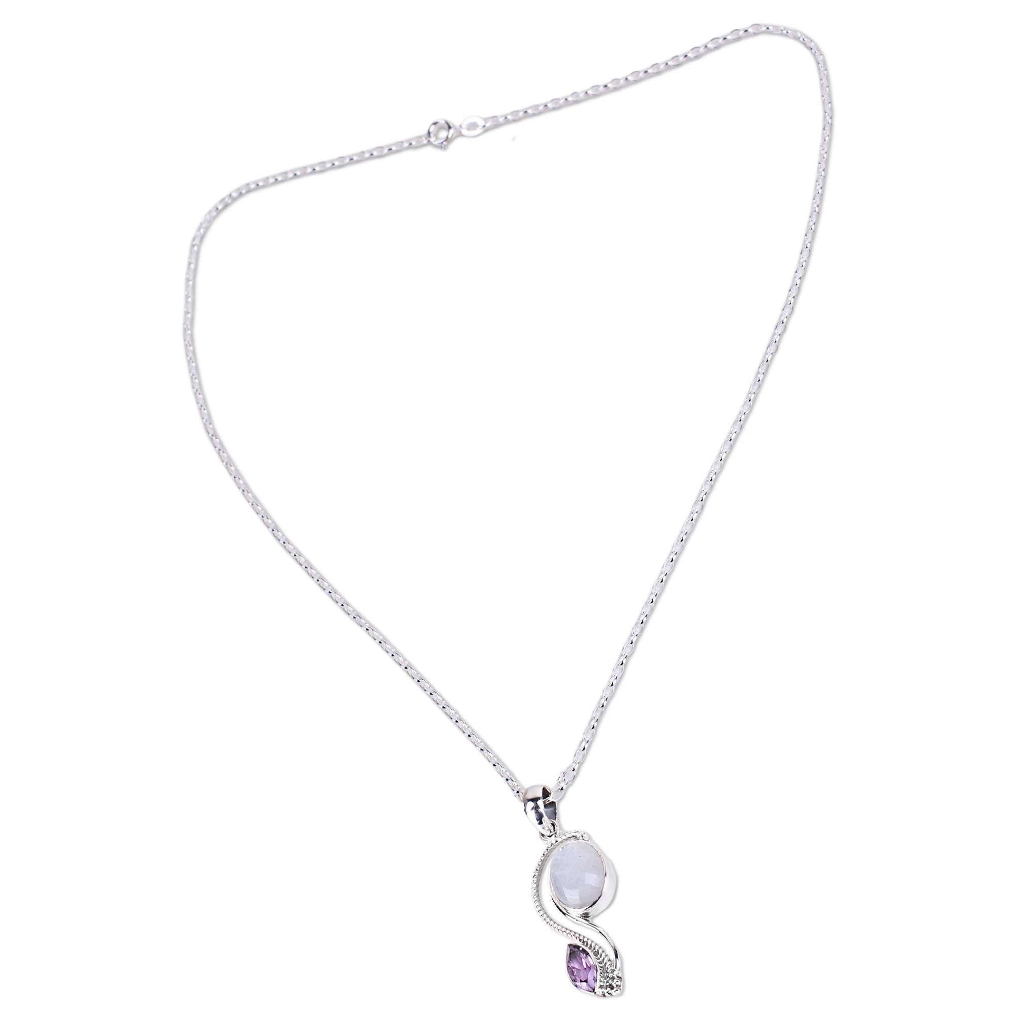 Premium Multi-Gem Sterling Silver Pendant Necklace - Handcrafted Elegance