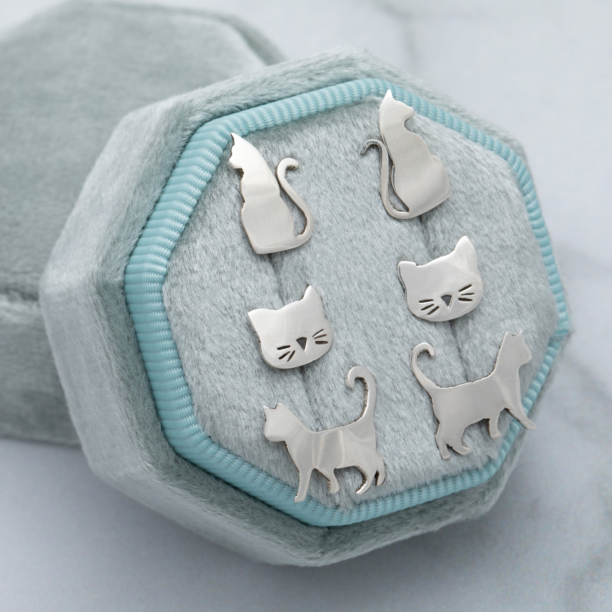 Premium Cat Lover's Earrings Trio - Sterling Silver Set