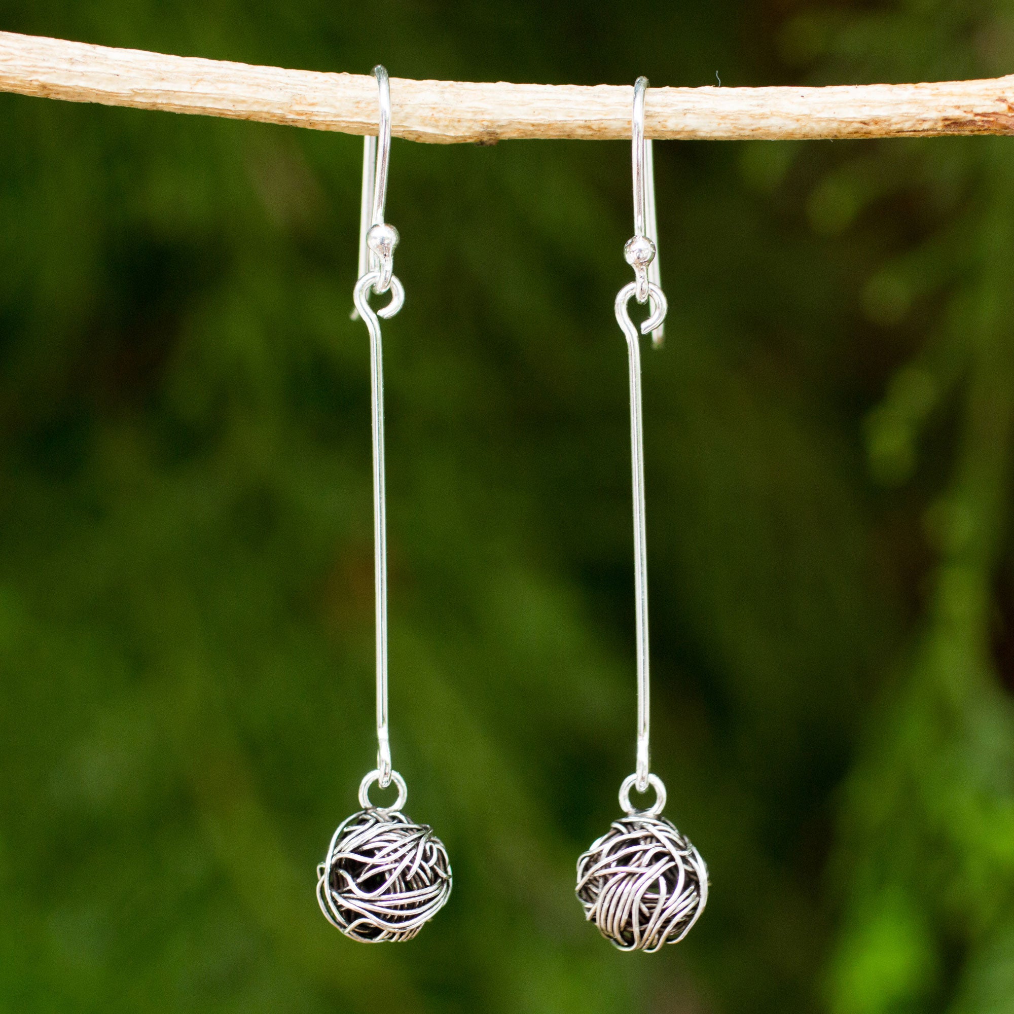 Premium Tangle Sterling Silver Dangle Earrings - Handmade Artisan Jewelry