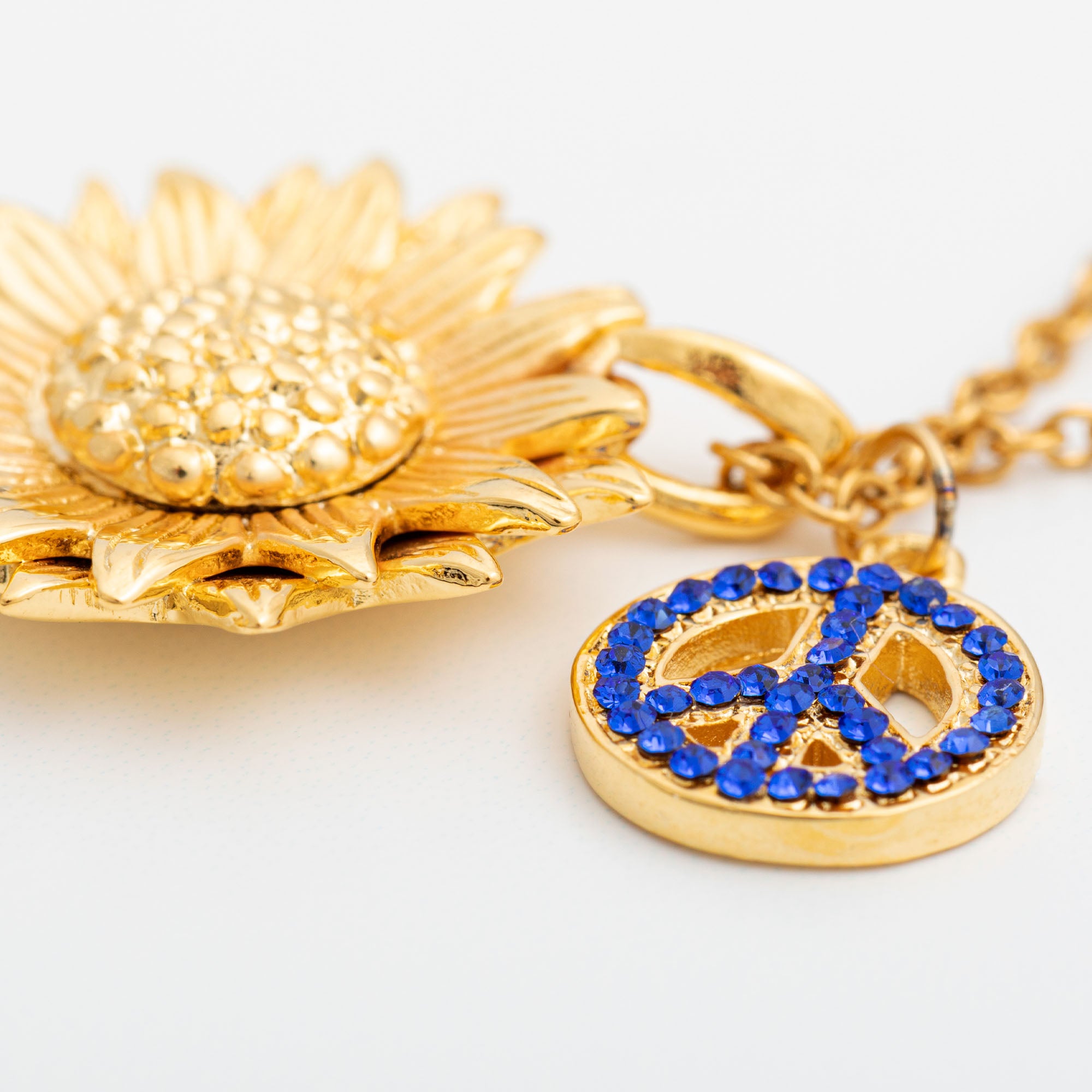 Premium Peace for Ukraine Gold-Plated Necklace - Symbol of Hope & Support