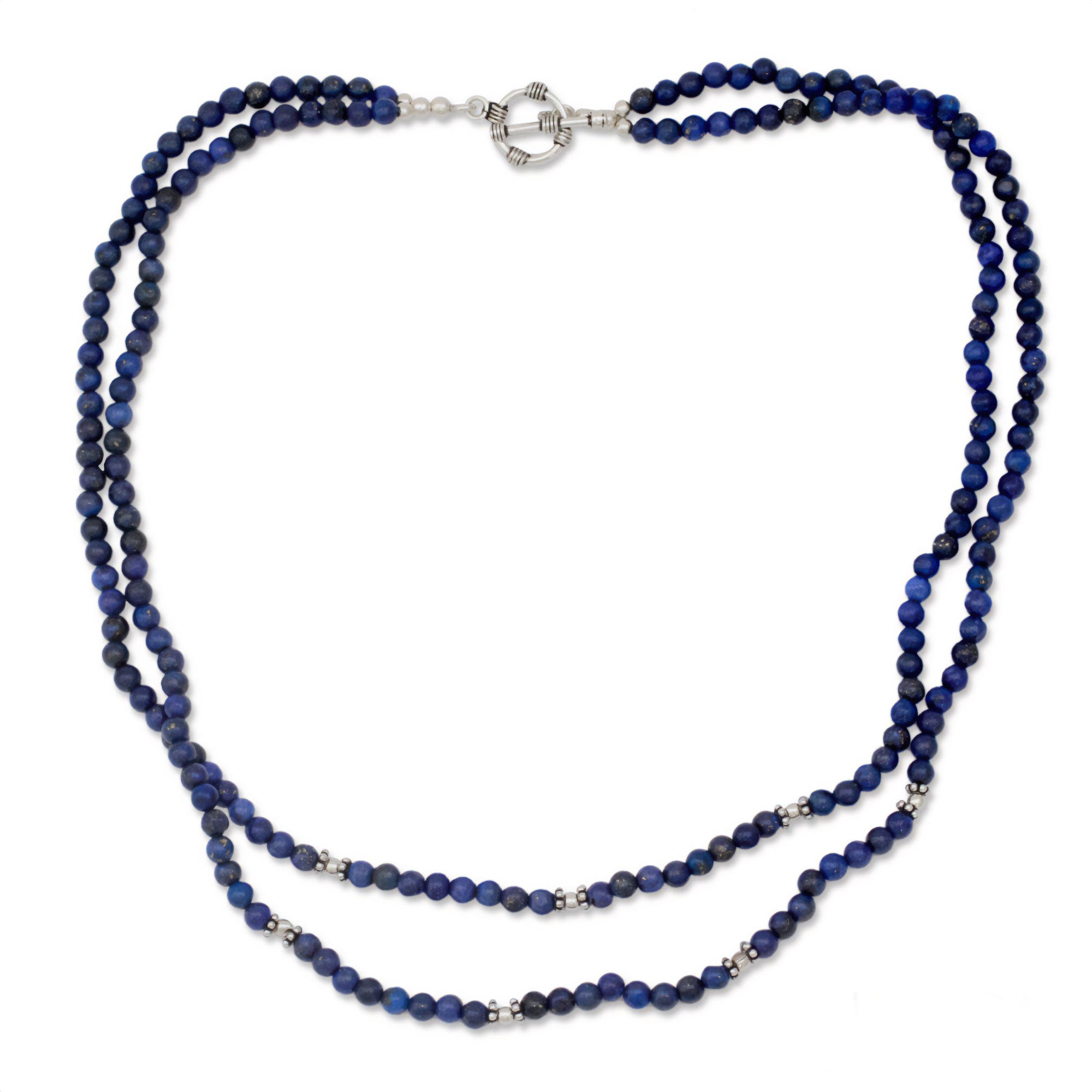 Premium Agra Azure Lapis Lazuli Necklace - Handmade Sterling Silver Jewelry