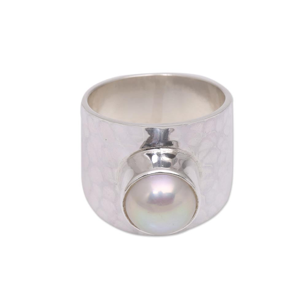 Premium Gleaming Fate Cultured Pearl Cocktail Ring - Handcrafted in Indonesia