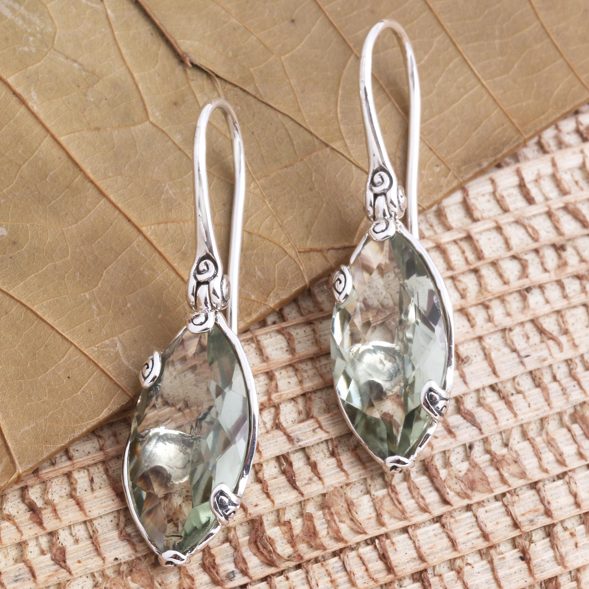 Premium Green Checkerboard Prasiolite Drop Earrings - Ultimate Elegance