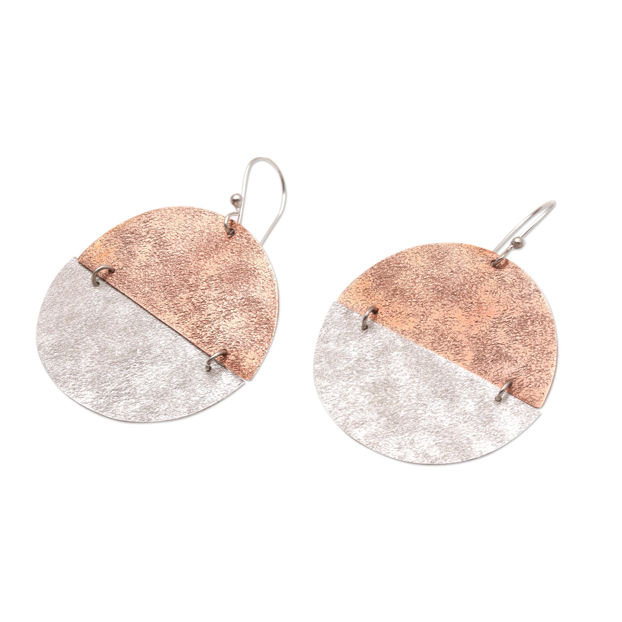 Premium Sterling Silver & Copper Dangle Earrings for Weddings & Parties