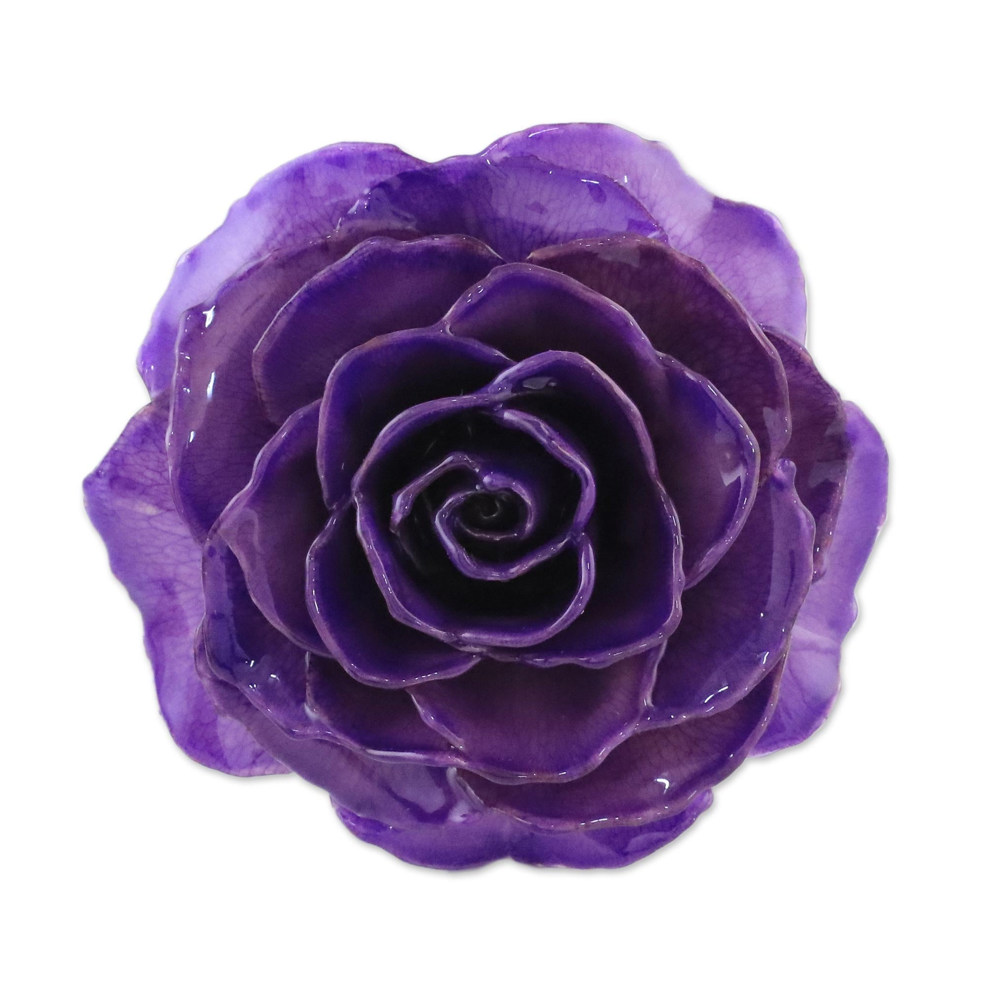 Premium Purple Gold-Plated Rose Brooch - Handmade Elegance