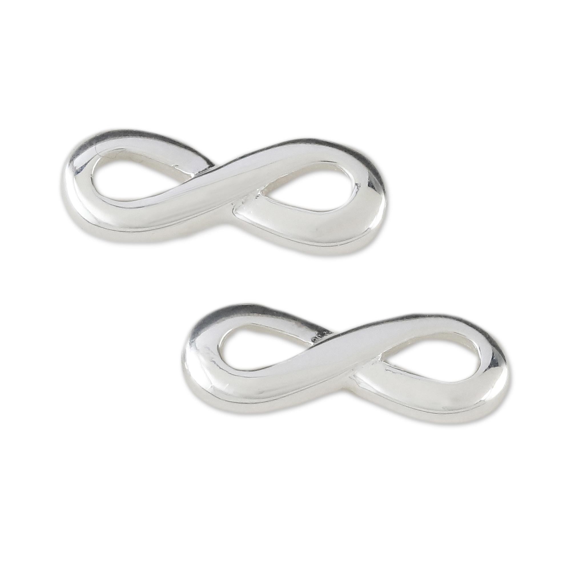 Premium Infinity Symbol Sterling Silver Earrings - Handcrafted in Thailand