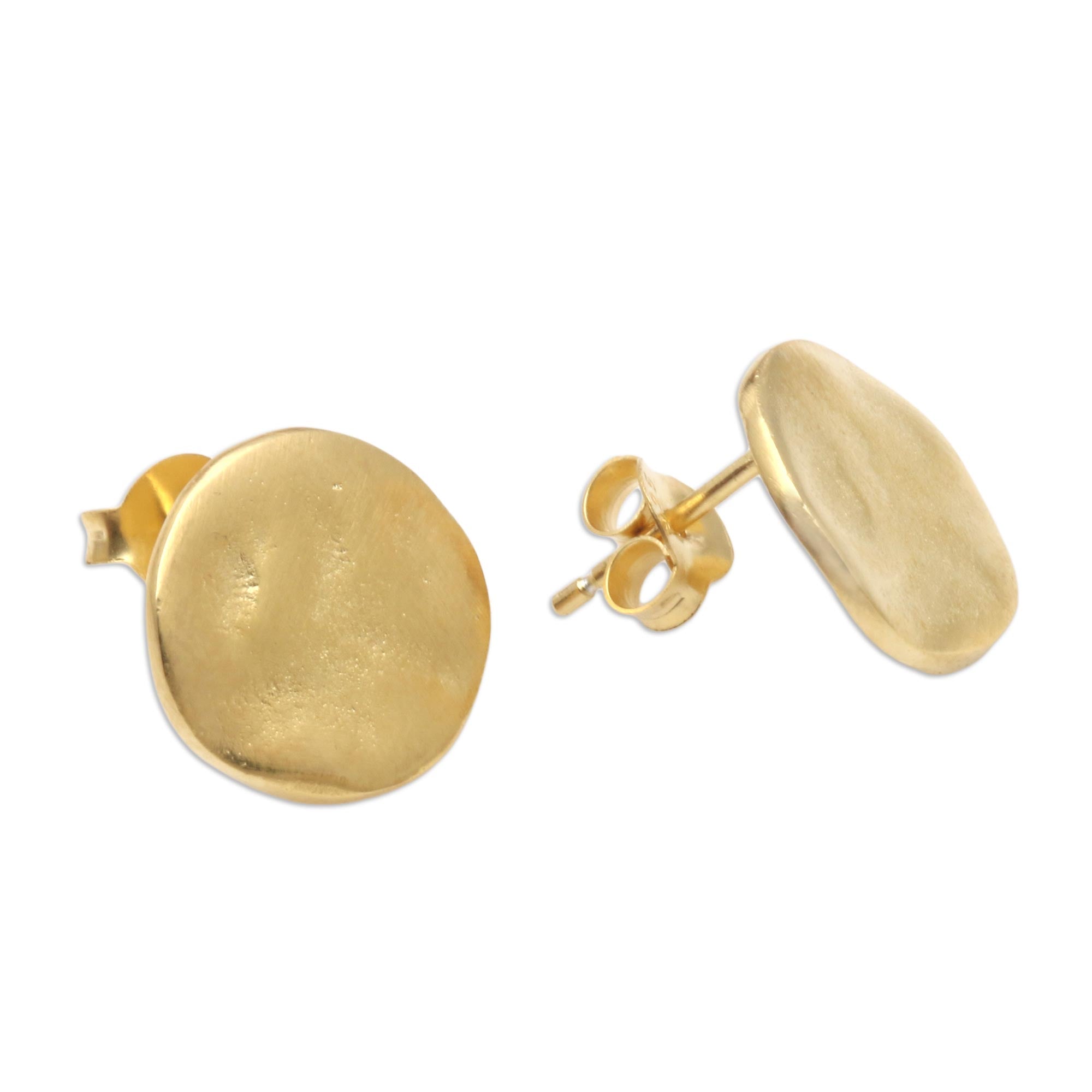 Premium Handcrafted Gold-Plated Kerupuk Stud Earrings