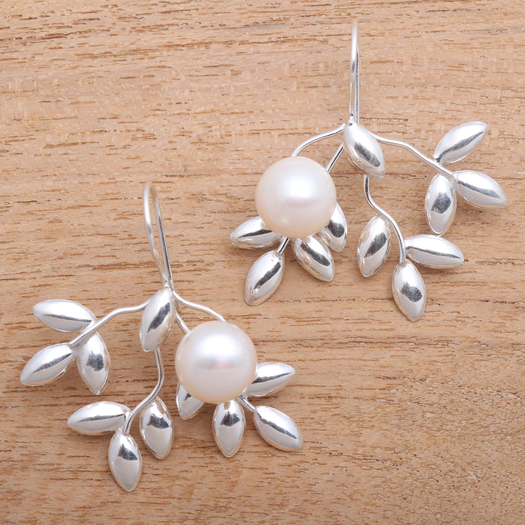 Premium Balinese Pearl Drop Earrings - Sterling Silver & Freshwater Pearls