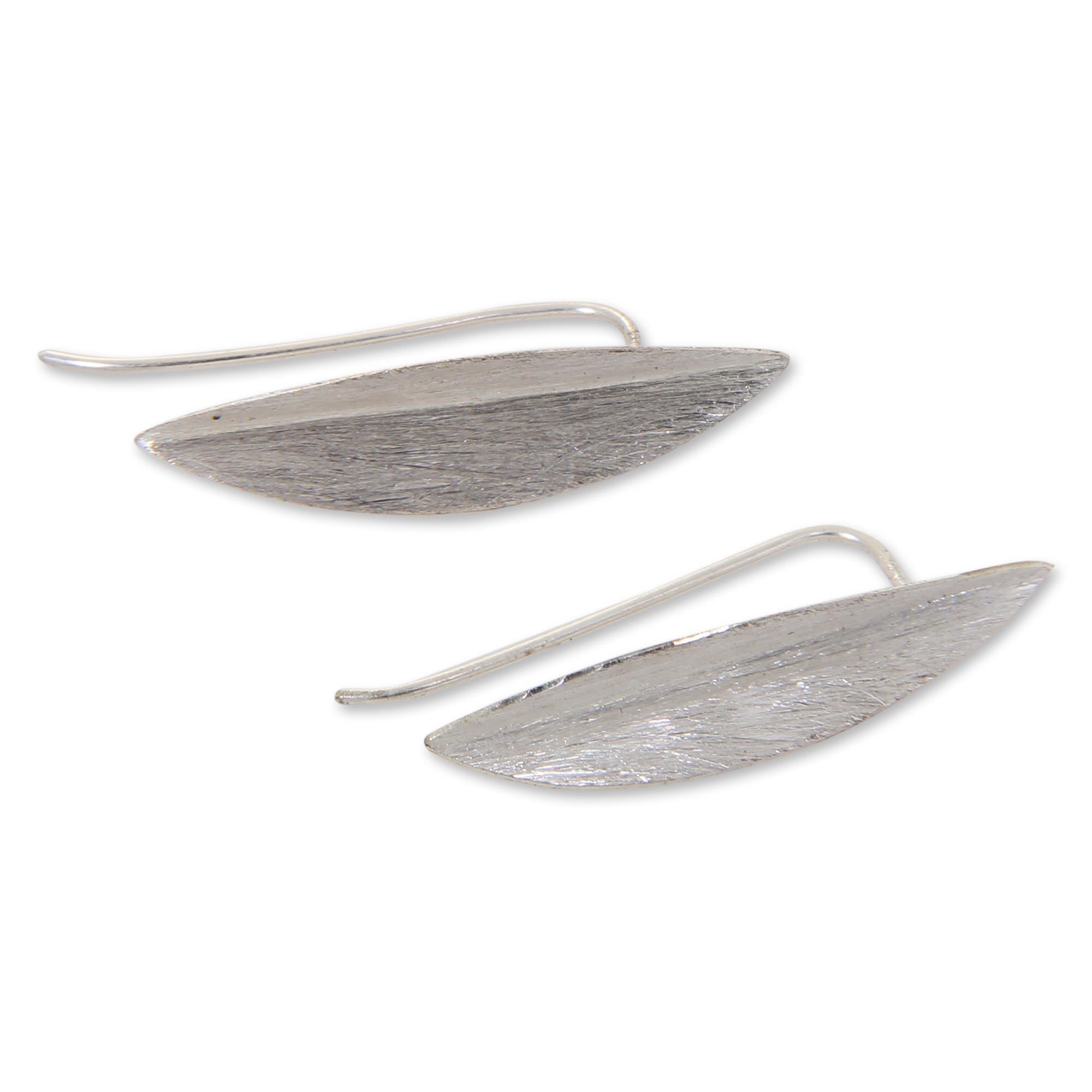 Premium Bamboo Leaf Sterling Silver Drop Earrings