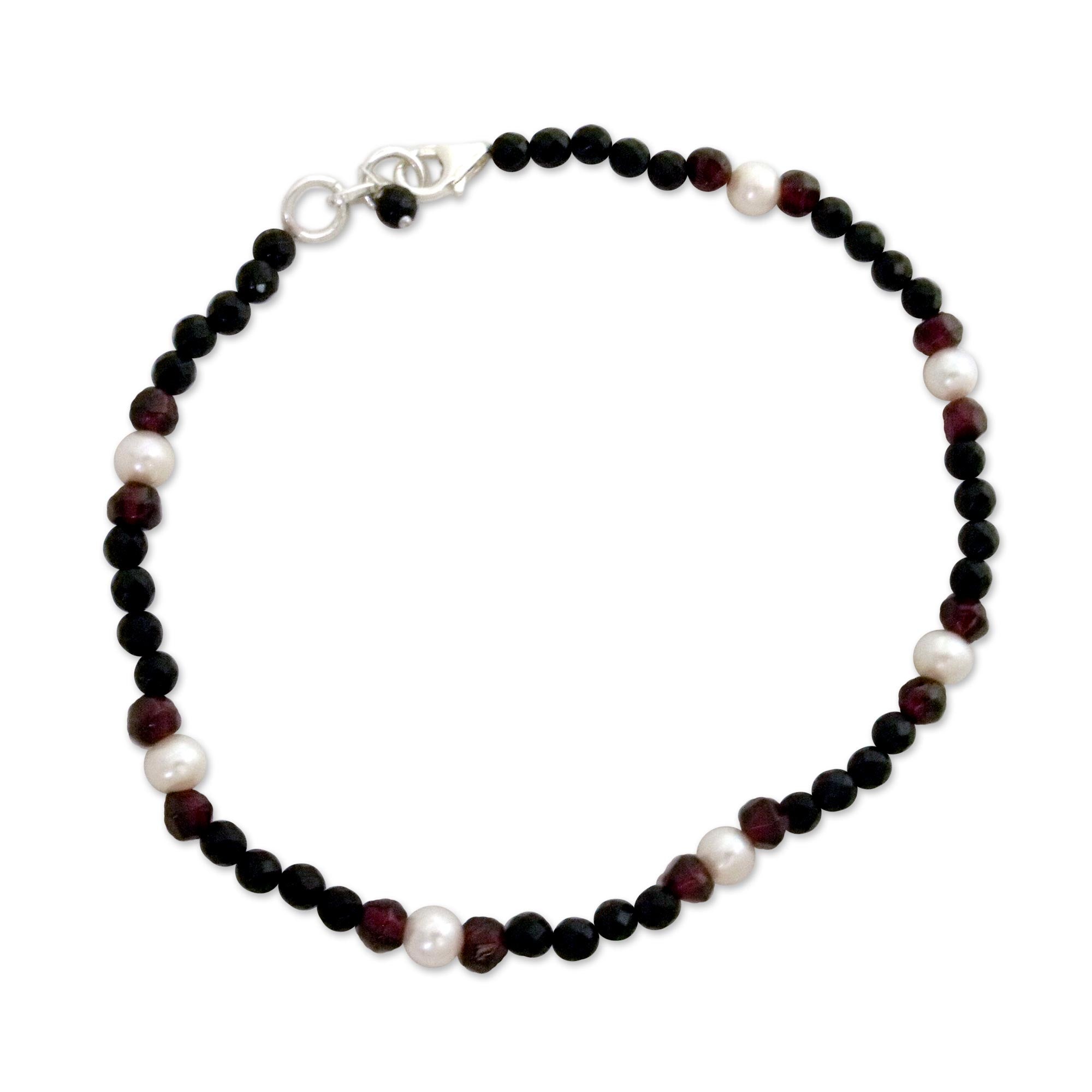 Premium Friendship Multi-Gemstone Pearl Anklet - Elegance & Protection