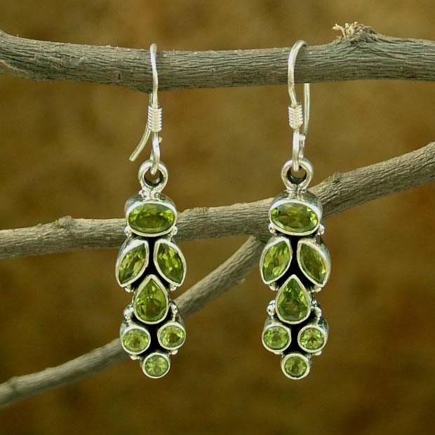 Premium Peridot Sterling Silver Drop Earrings – Summer Elegance