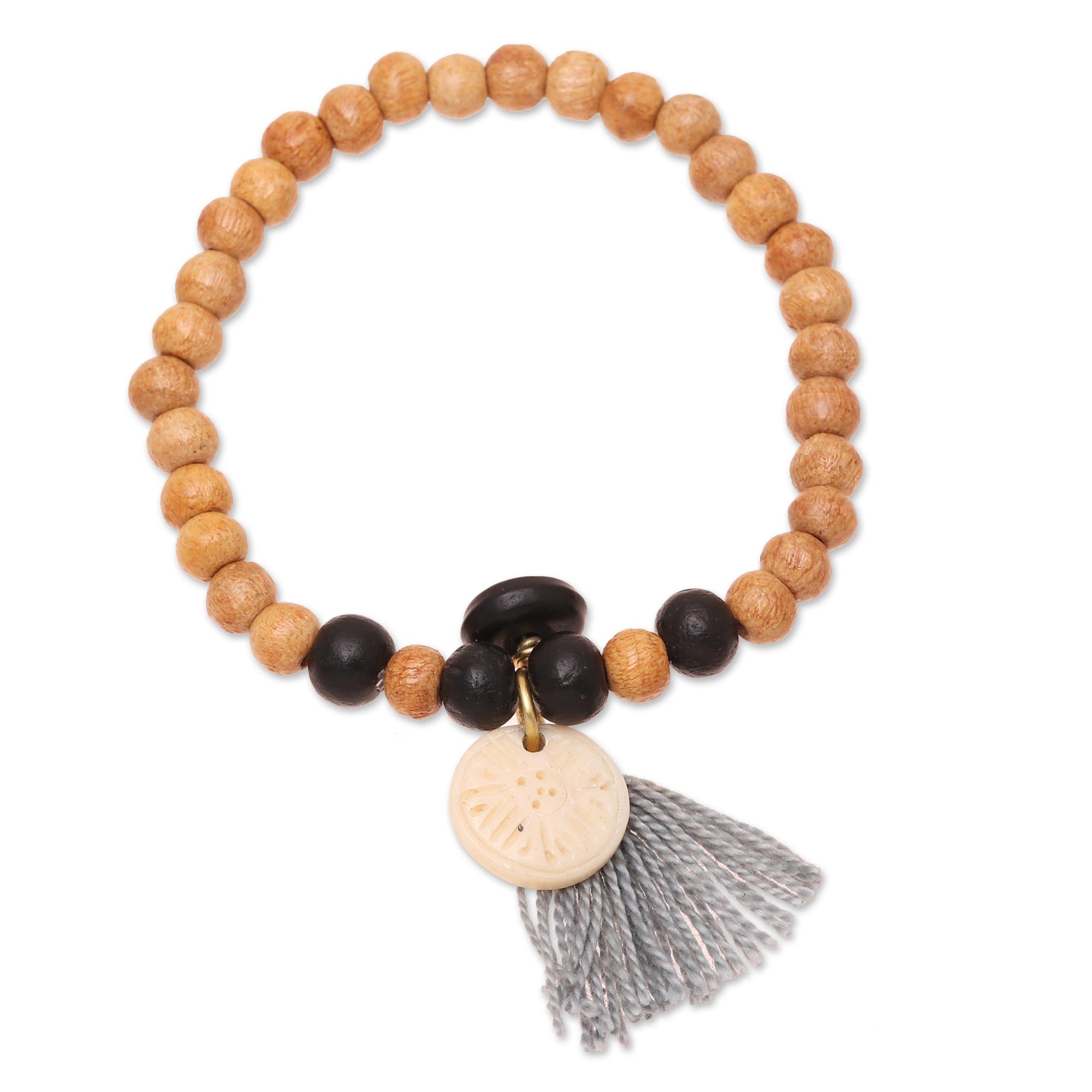 Premium Bohemian Bone Beaded Stretch Bracelet – Handcrafted in India