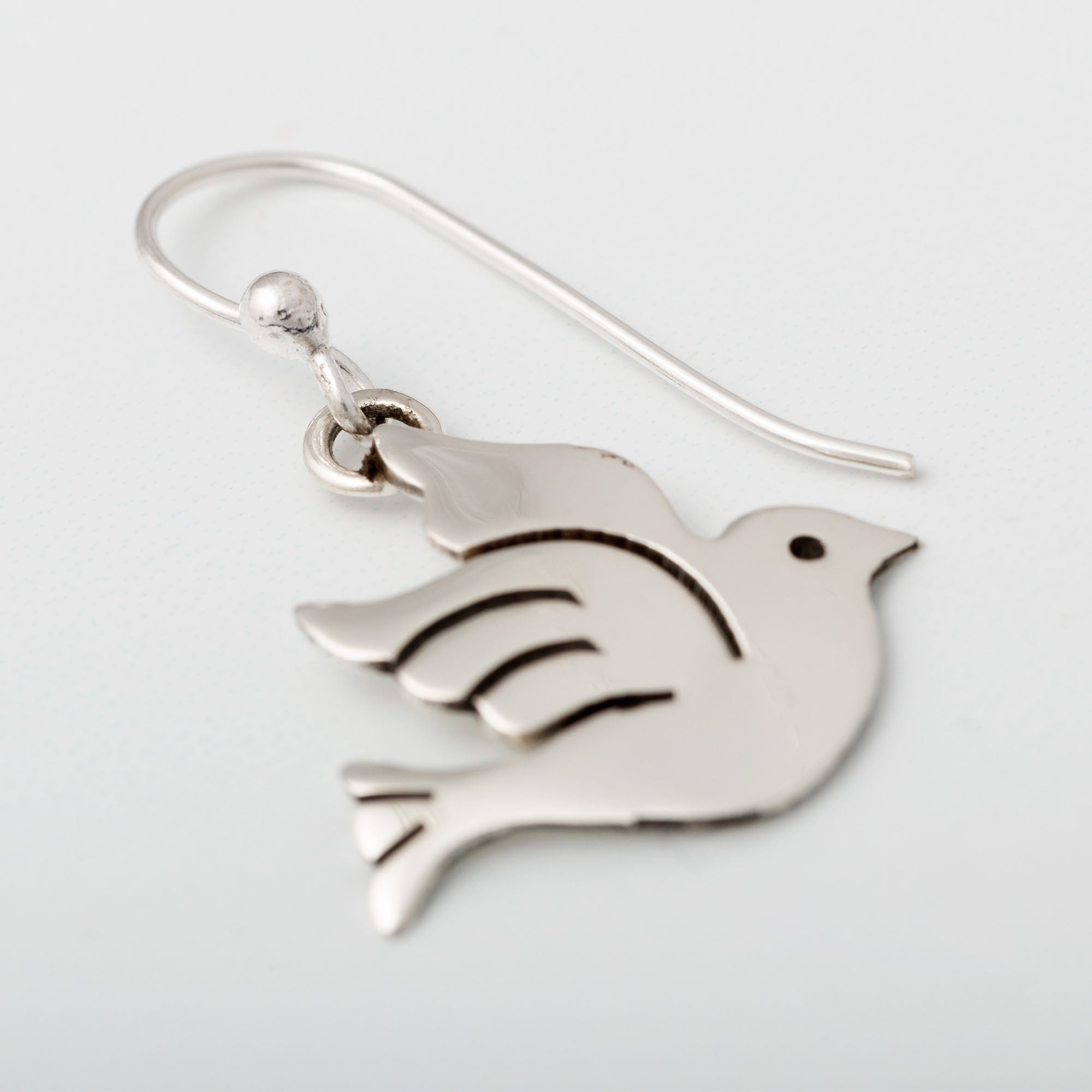 Premium Peace Dove Sterling Silver Earrings - Handcrafted Elegance