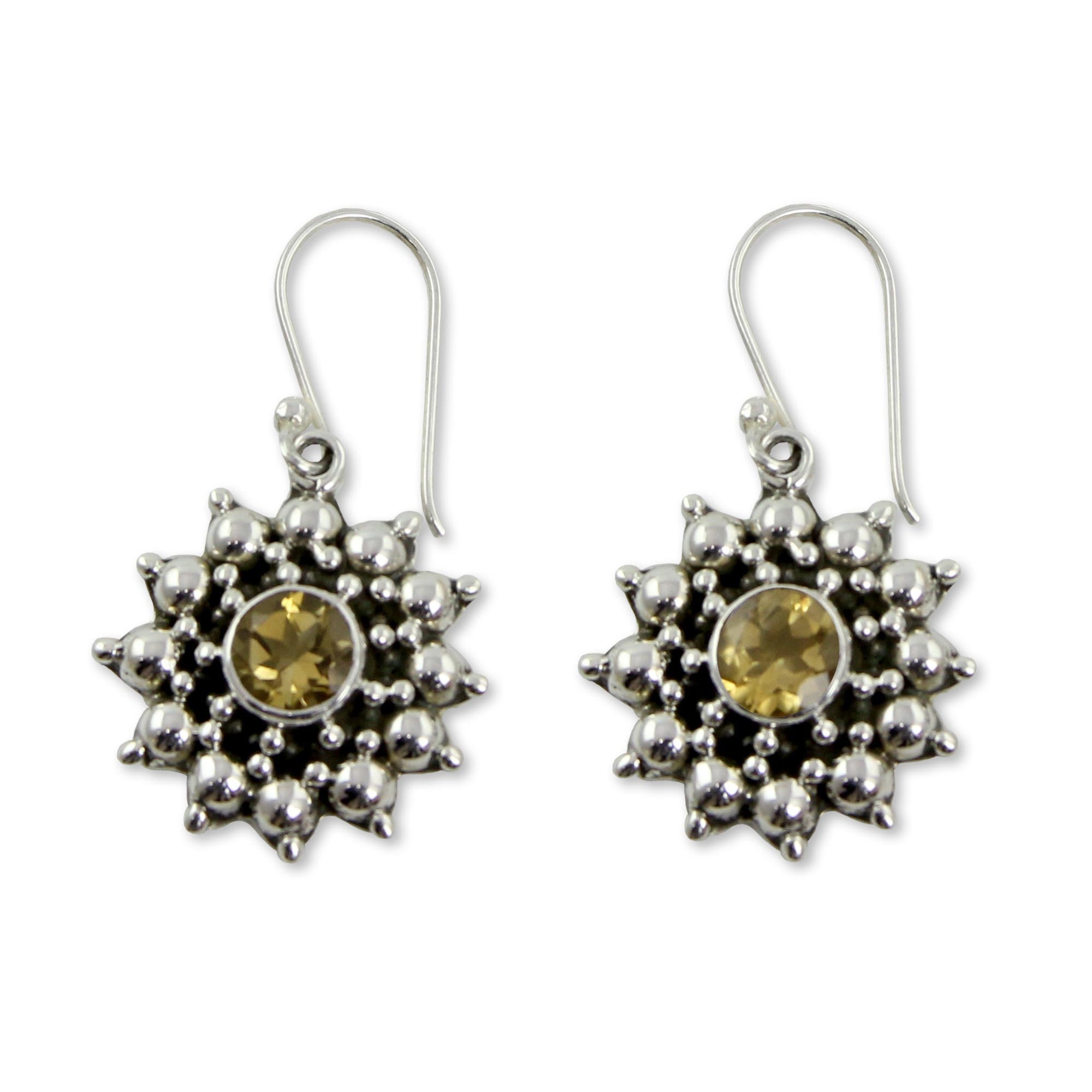 Premium Star Citrine & Silver Dangle Earrings - Ultimate November Birthstone Jewelry