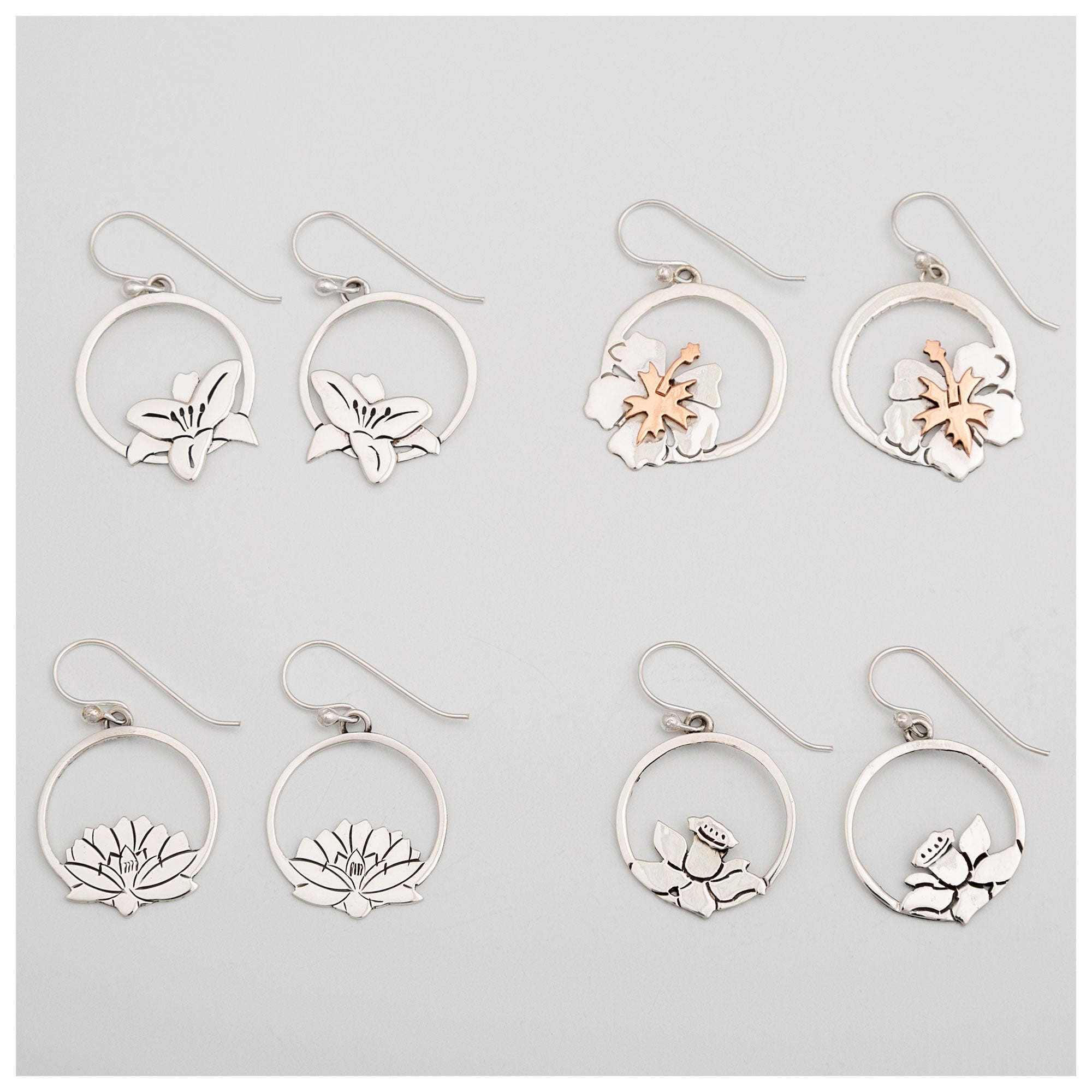 Premium Blooming Flowers Sterling Silver Earrings - Handcrafted Elegance