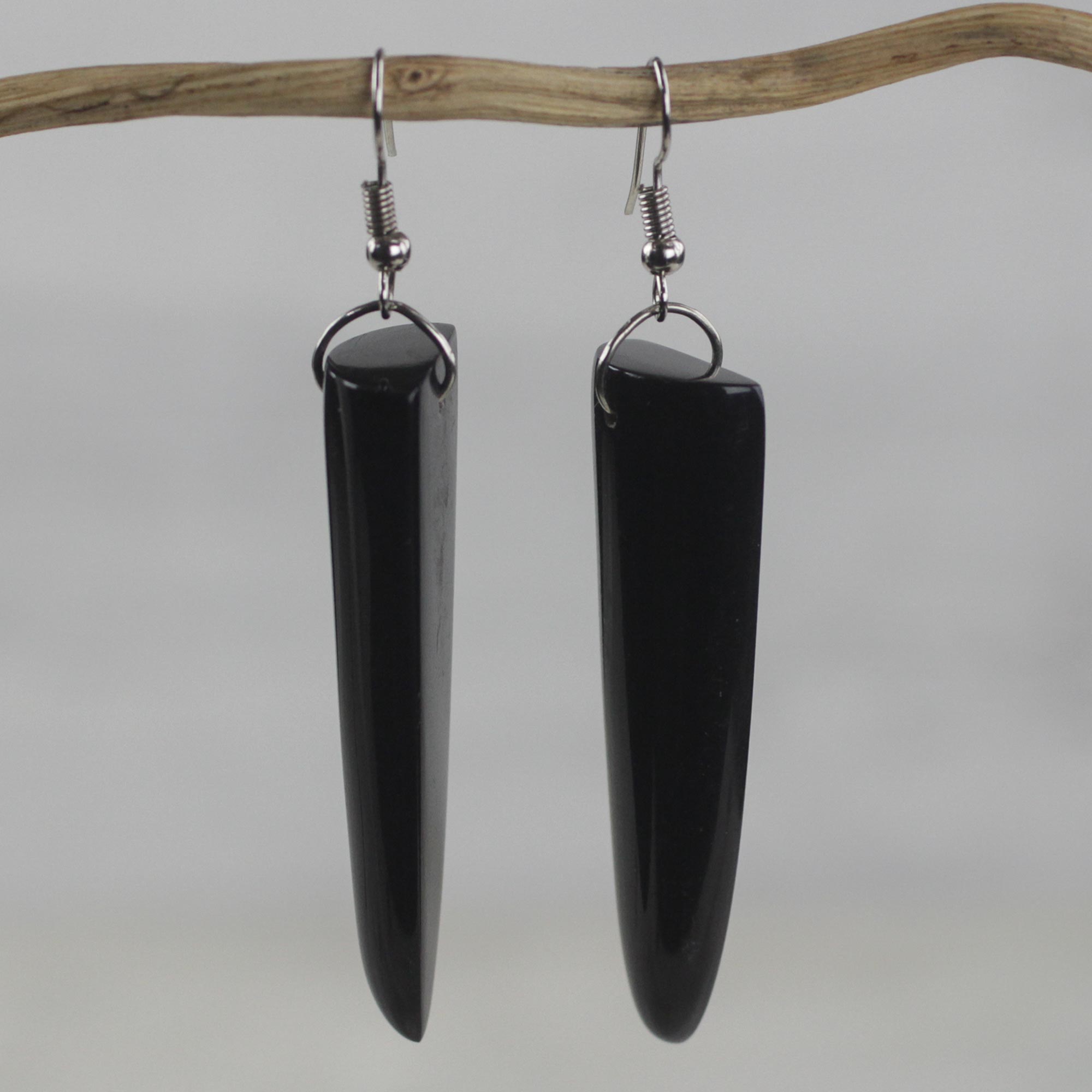 Premium Black Enyefewu African Horn Dangle Earrings