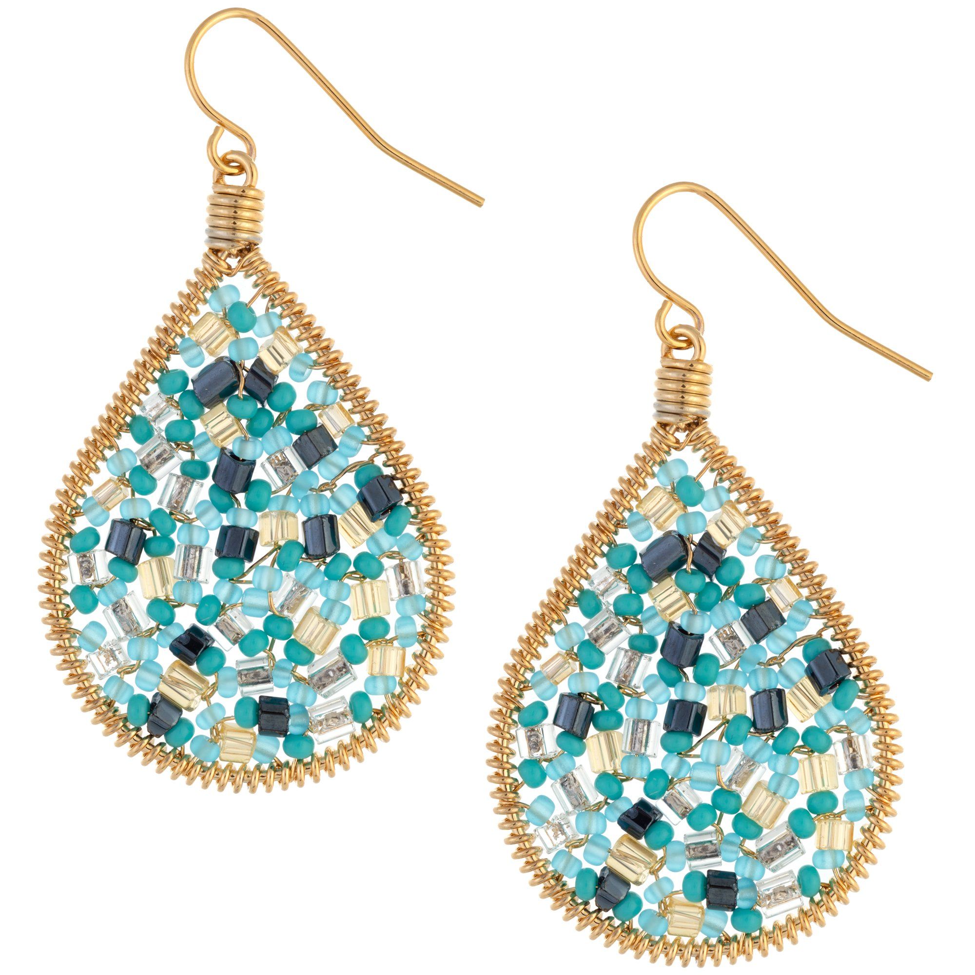 Premium Bohemian Gold-Plated Beaded Earrings