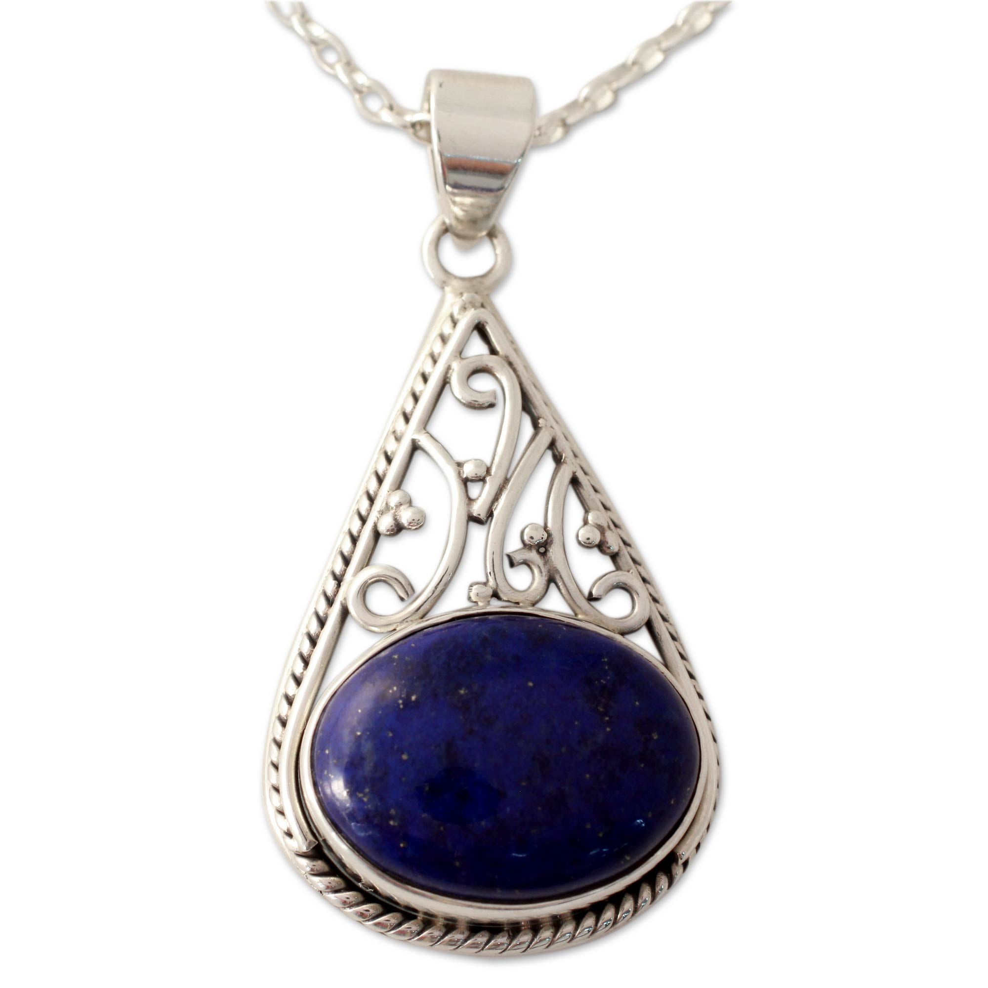 Ultimate Royal Grandeur Lapis Lazuli & Silver Pendant Necklace