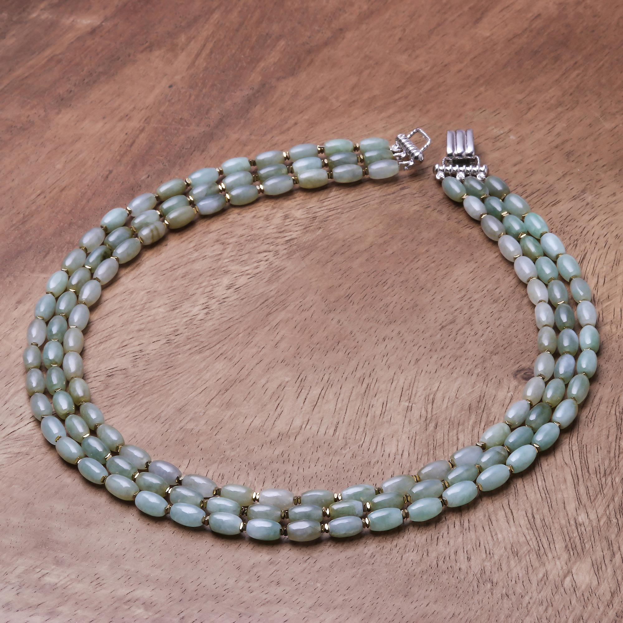 Premium Graceful Palace Beaded Necklace – Jade & Hematite Elegance