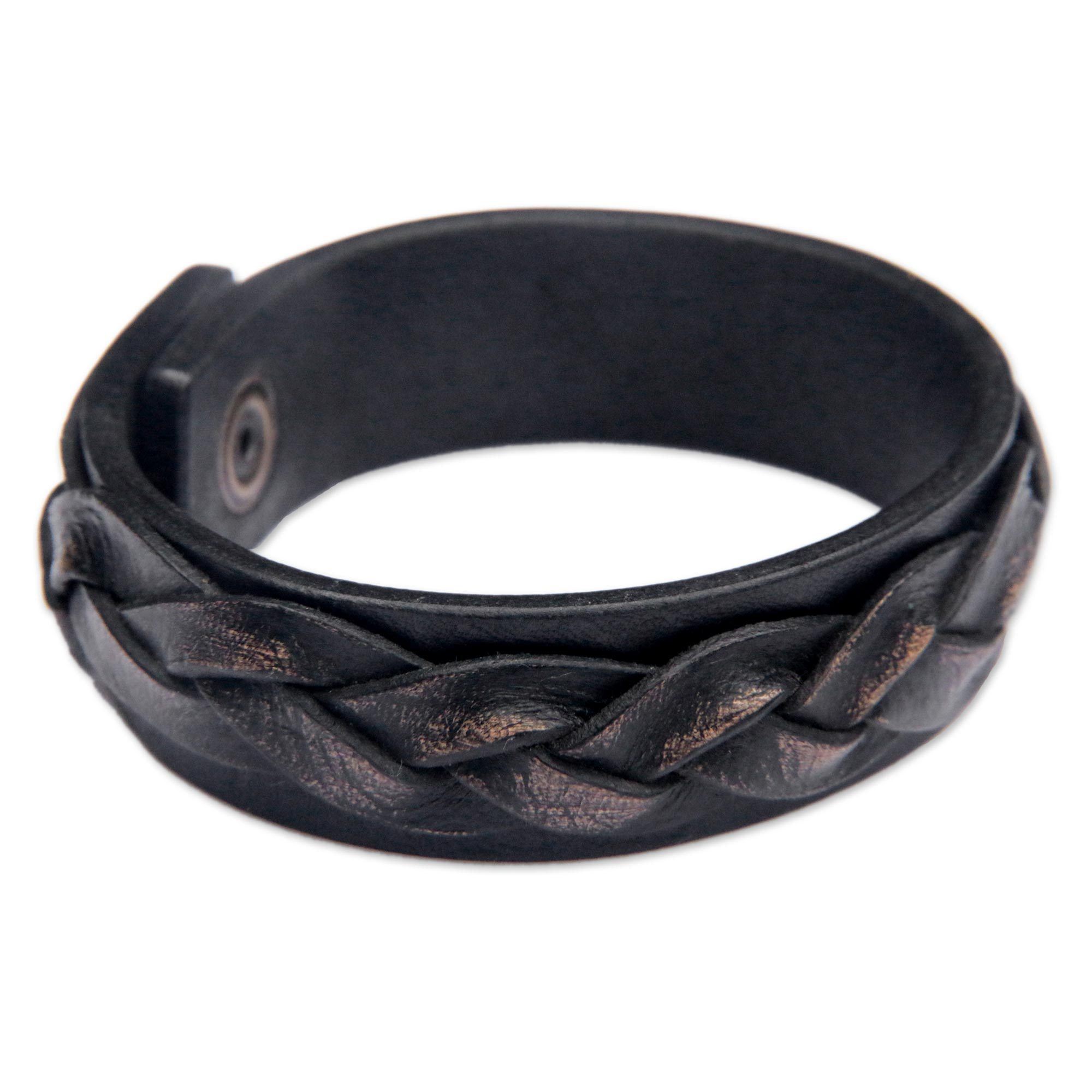 Premium Distressed Leather Bracelet for Men - Handcrafted Style