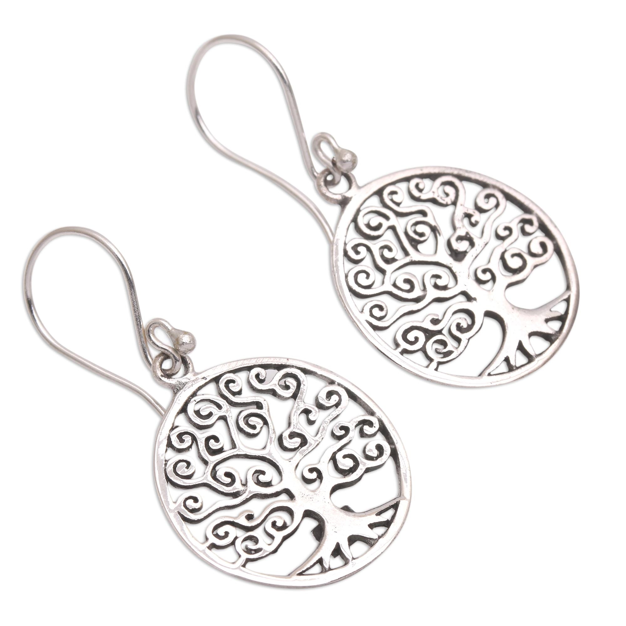 Premium Tree of Dreams Sterling Silver Dangle Earrings - Handmade Elegance