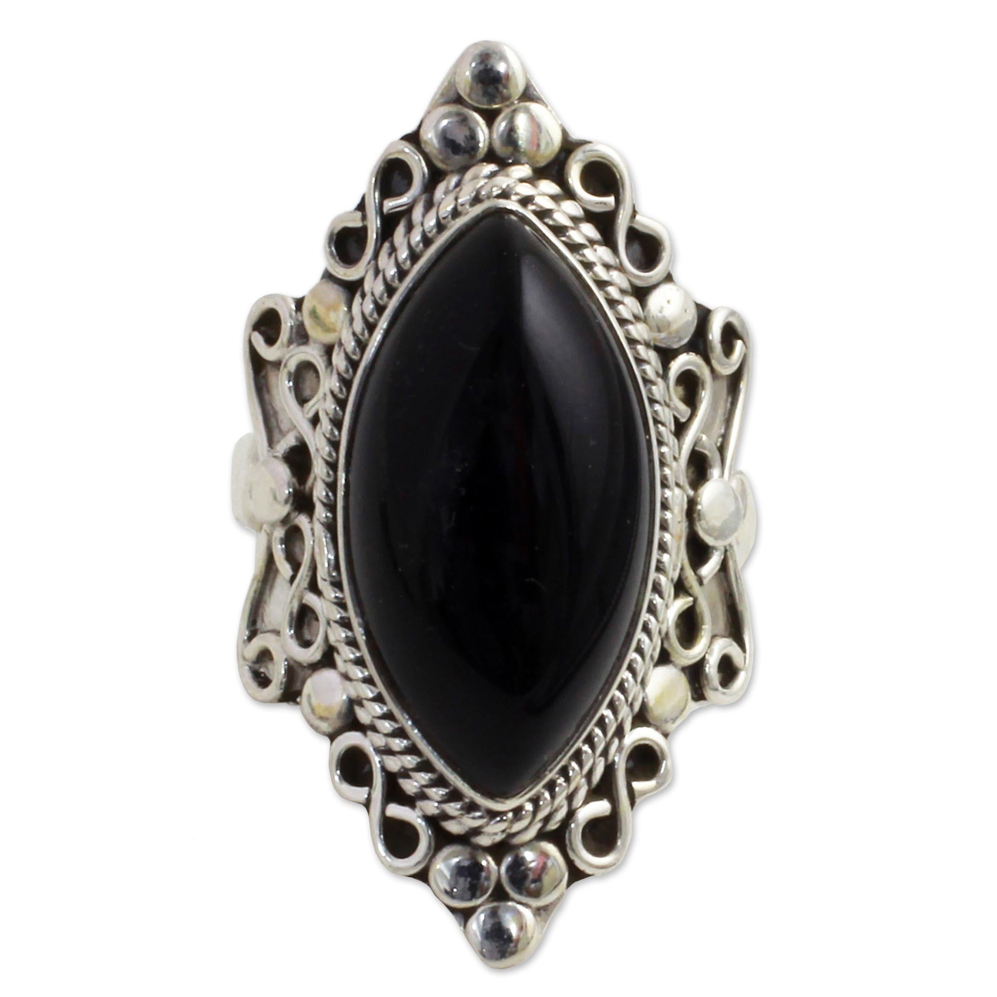 Premium Midnight Gaze Sterling Silver & Onyx Ring