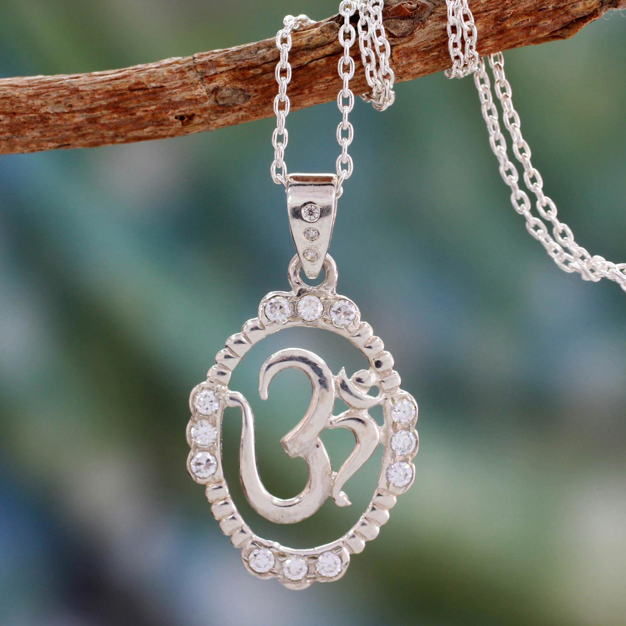 Premium Om Sterling Silver Pendant Necklace - Handcrafted Spiritual Jewelry