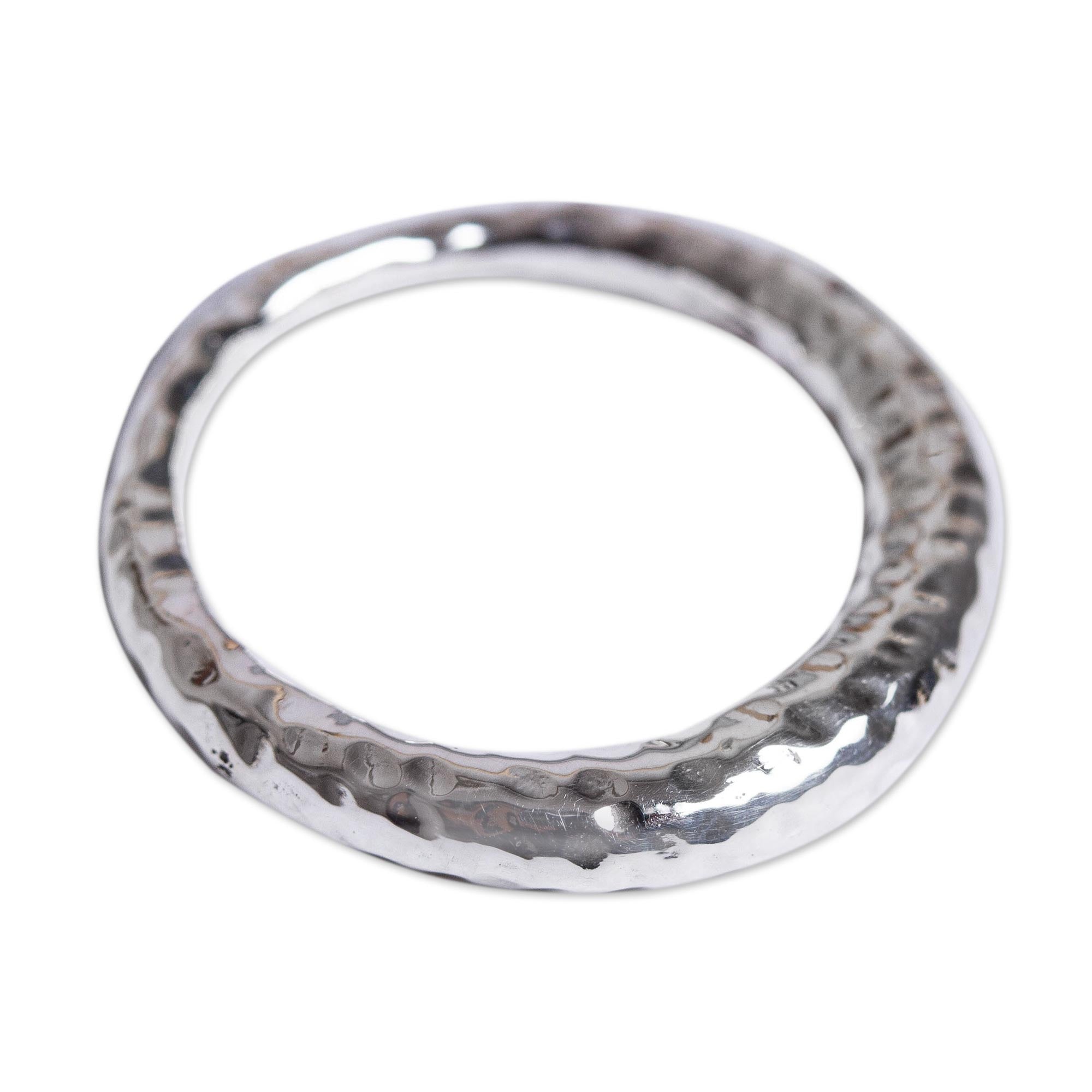 Premium Hammered Taxco Sterling Silver Freedom Ring - Handcrafted in Mexico