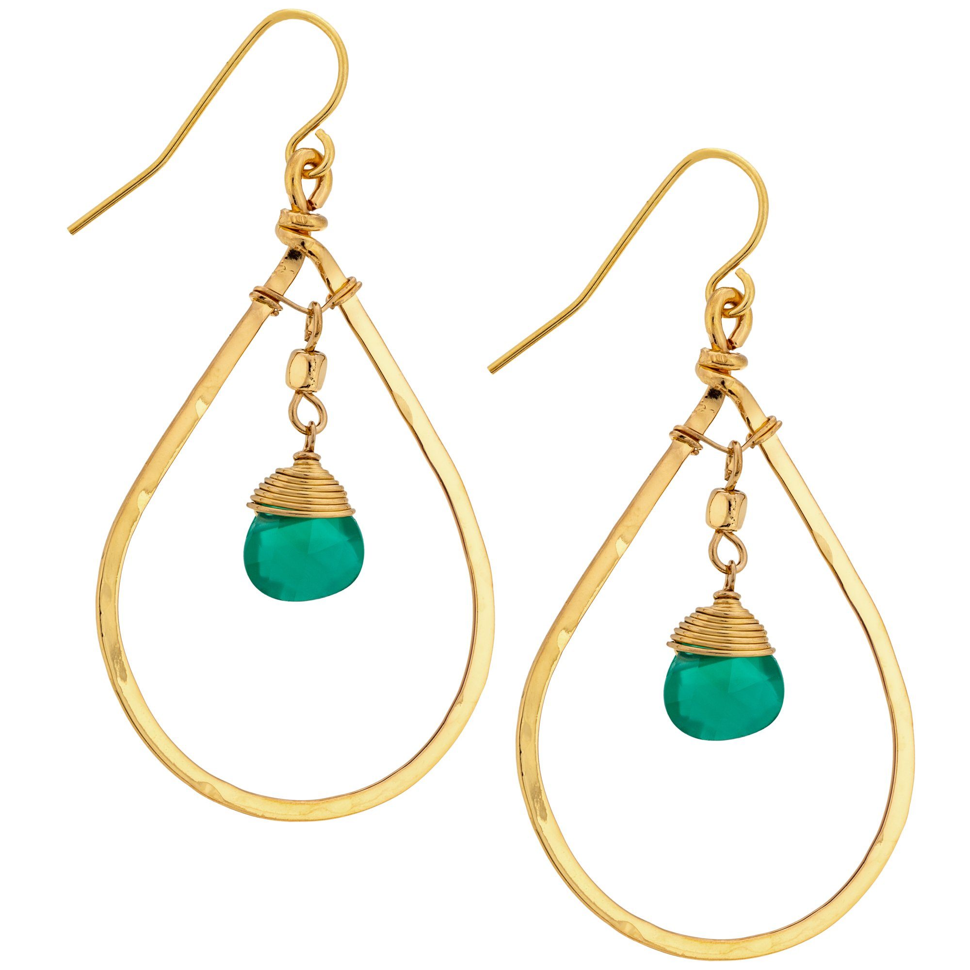 Premium Gemstone Hoop Earrings - Gold-Filled Elegance