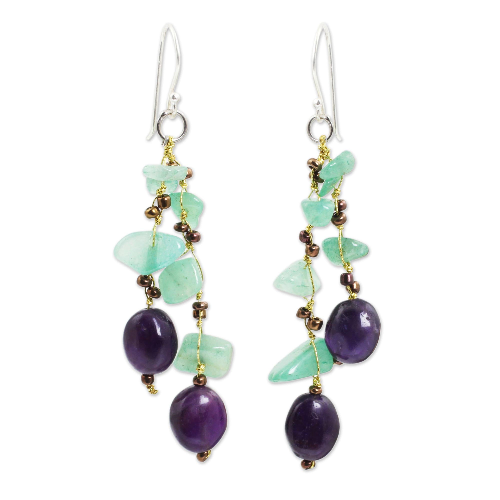 Premium Mystic Jungle Multi-Gem Beaded Earrings - Handcrafted Elegance