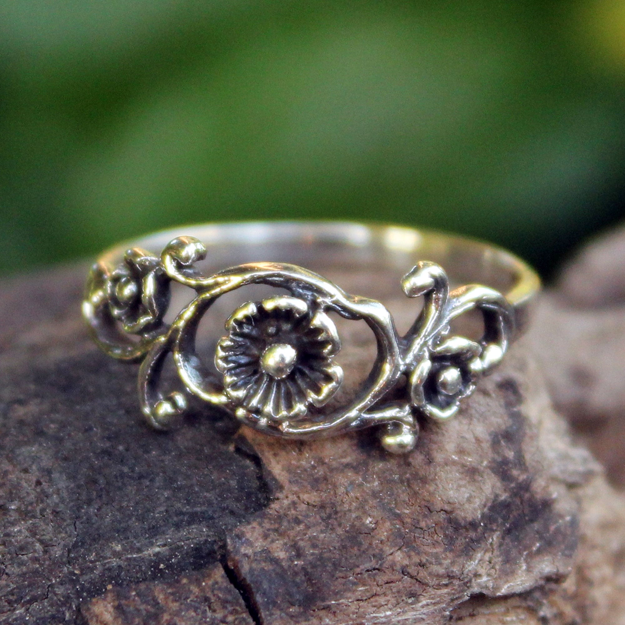 Premium Lotus Rose Sterling Silver Flower Ring - Handcrafted Elegance