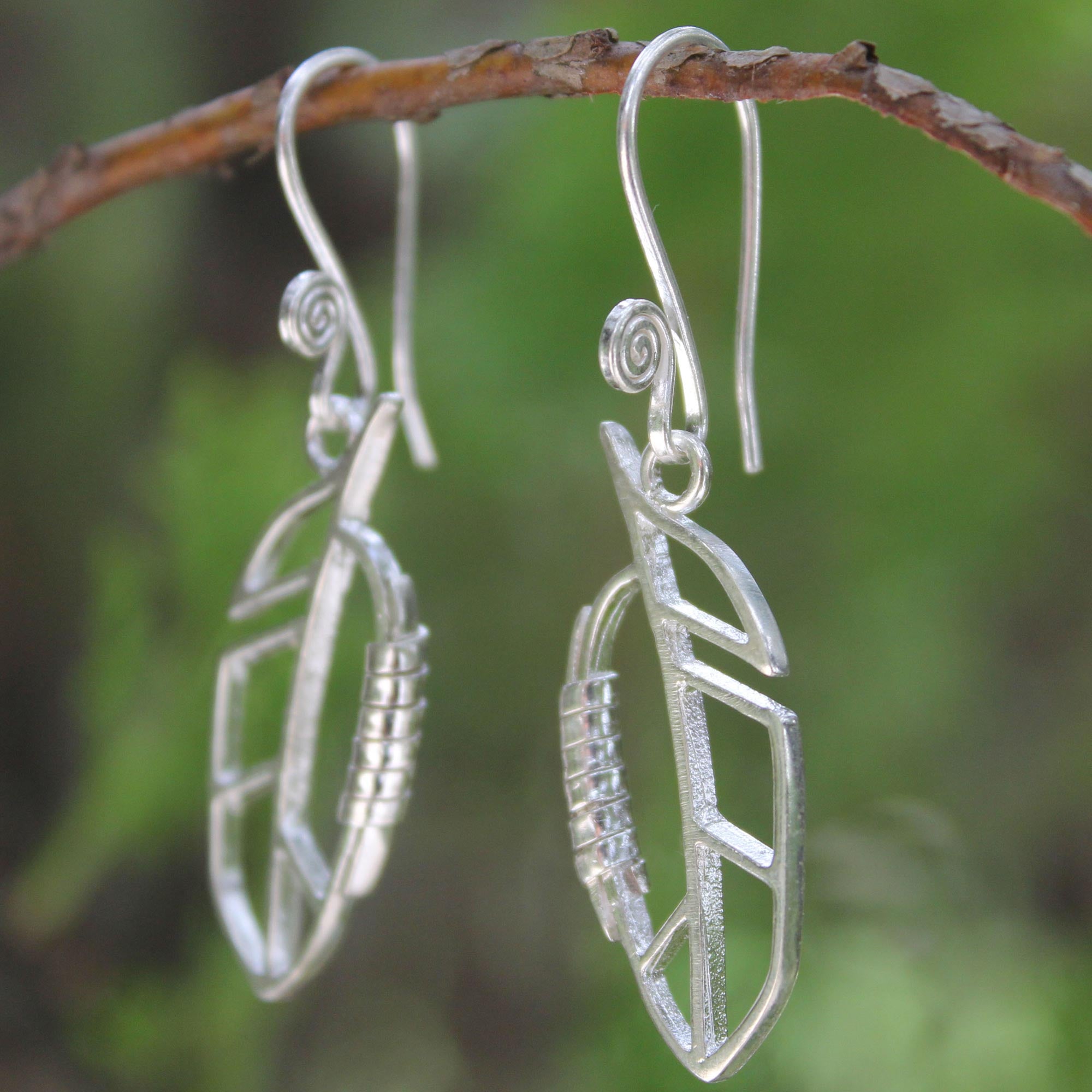 Premium Autumn Abstraction Sterling Silver Dangle Earrings