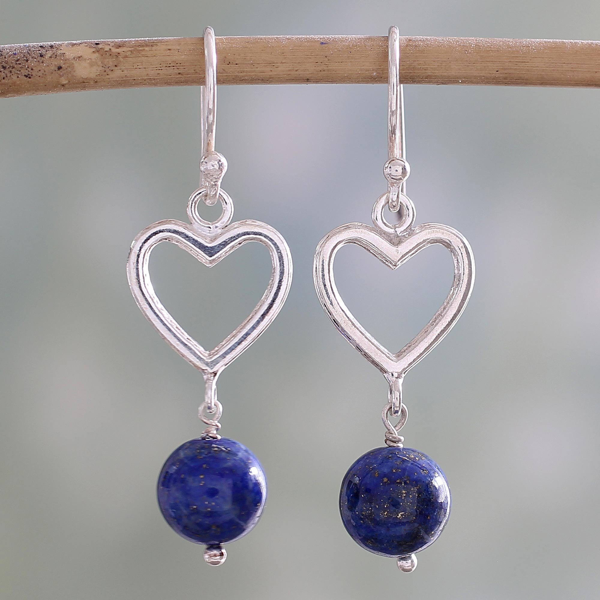 Premium Majestic Globes Lapis Lazuli Sterling Silver Dangle Earrings - Artisan Crafted