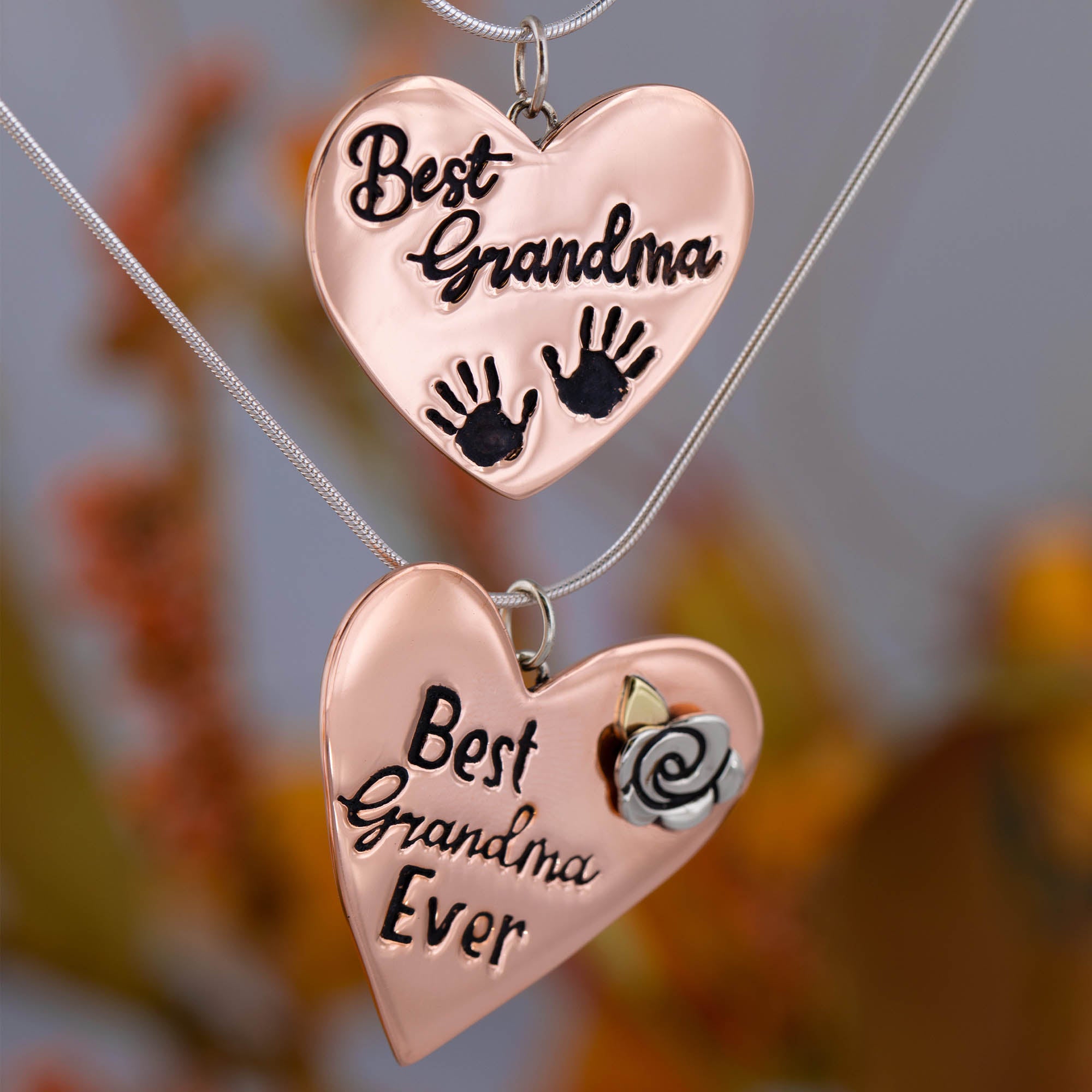 Premium Best Grandma Mixed Metal Necklace - Handcrafted Keepsake