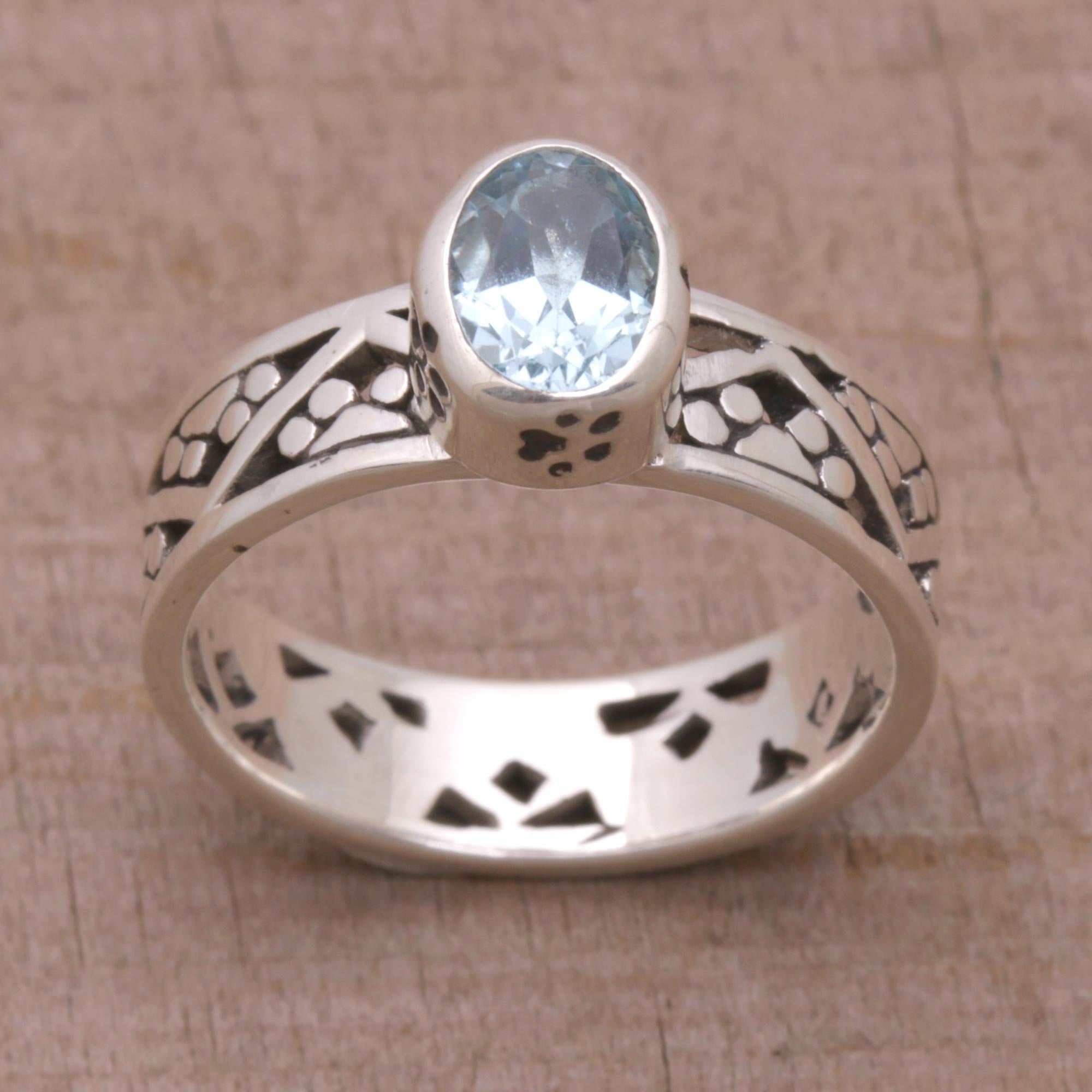 Premium Paws for a Cause Sterling Silver Ring with Blue Topaz