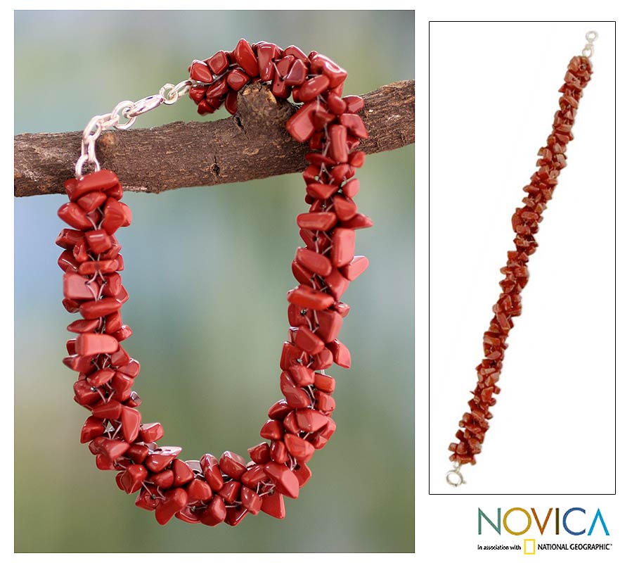 Premium Passion Beaded Bracelet - Handmade Red Jasper Jewelry