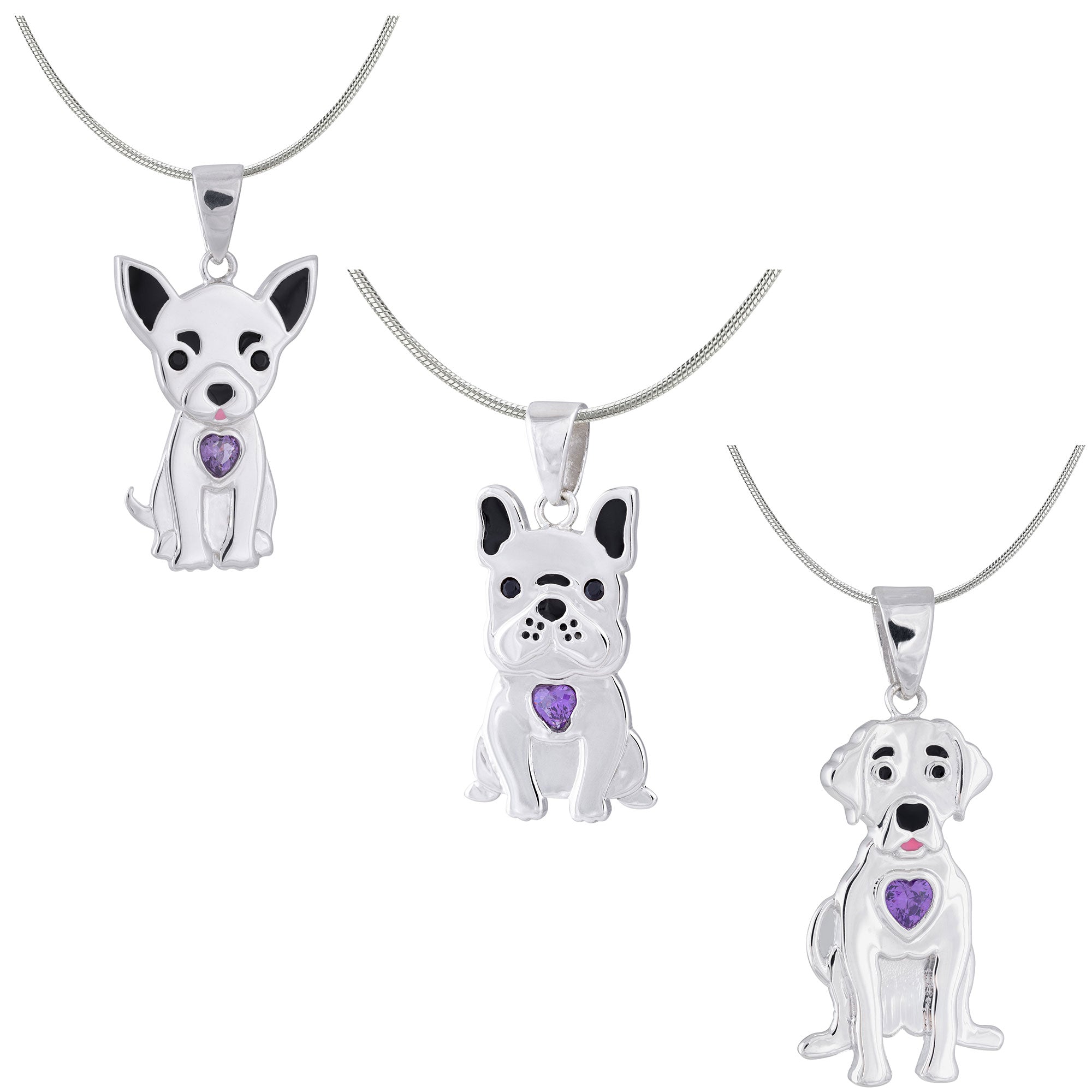 Premium Sterling Silver & Crystal Pup Necklace - Ultimate Animal Lover's Charm