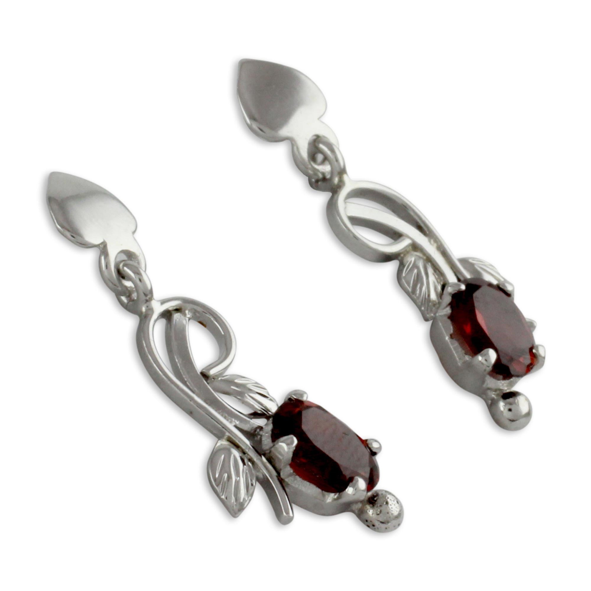 Premium Romantic Temptation 2 Carat Garnet Sterling Silver Earrings