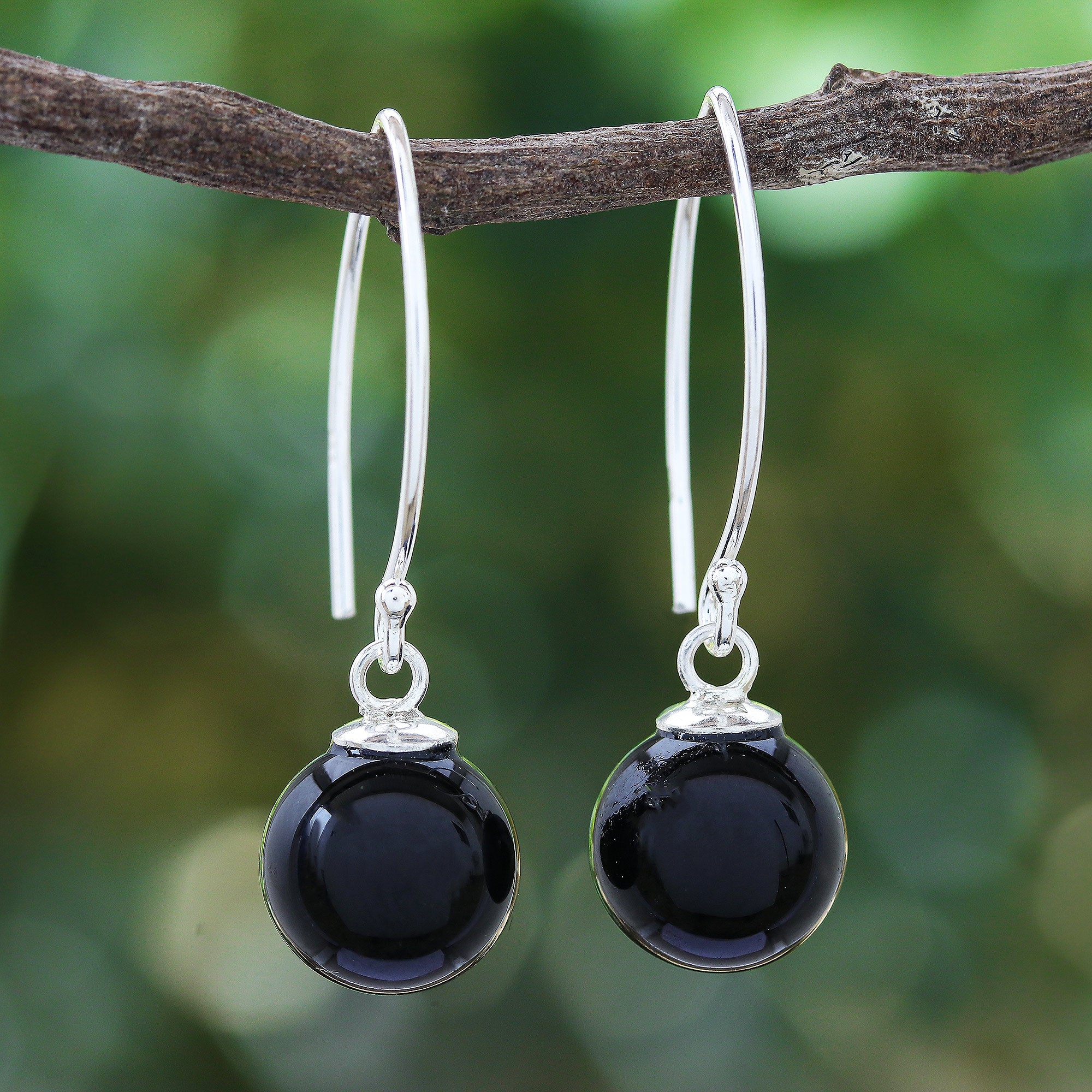 Premium Midnight Black Onyx Dangle Earrings - Ultimate Emotional Strength Jewelry